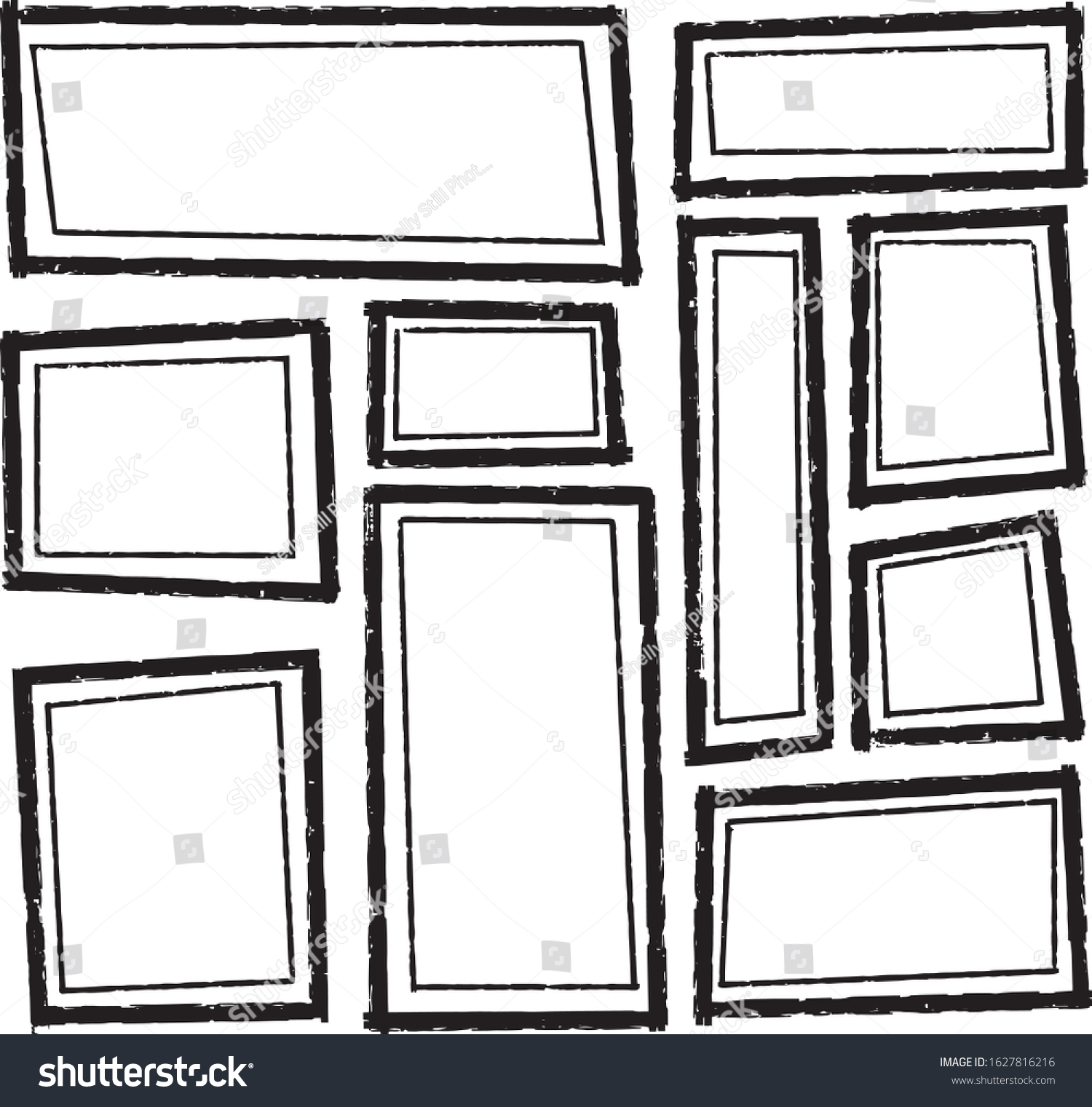 Collection Cartoon Style Vector Illustration Frames Stock Vector 