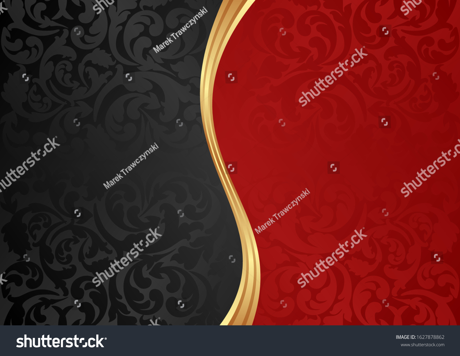 Red Black Background Floral Pattern Stock Vector (Royalty Free ...