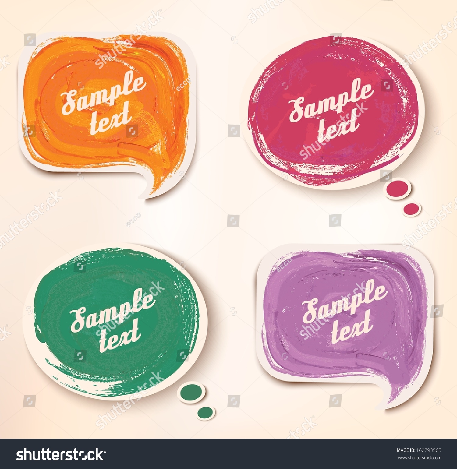 Colorful Sticker Speech Bubbles Vector Stock Vector (Royalty Free ...