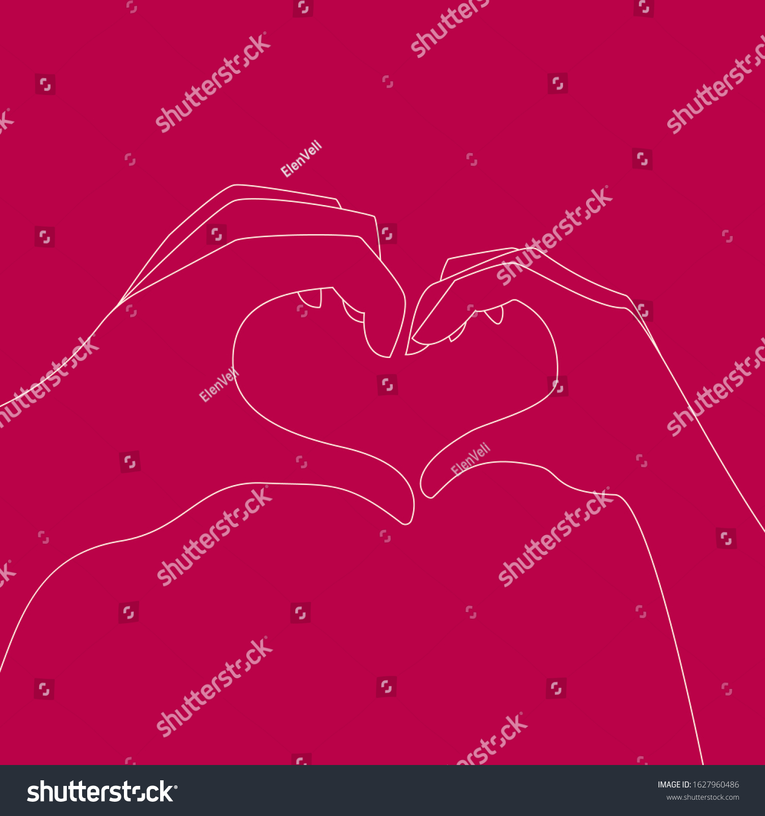 Two Hands Making Heart Shape On Stock Vector Royalty Free 1627960486 Shutterstock 