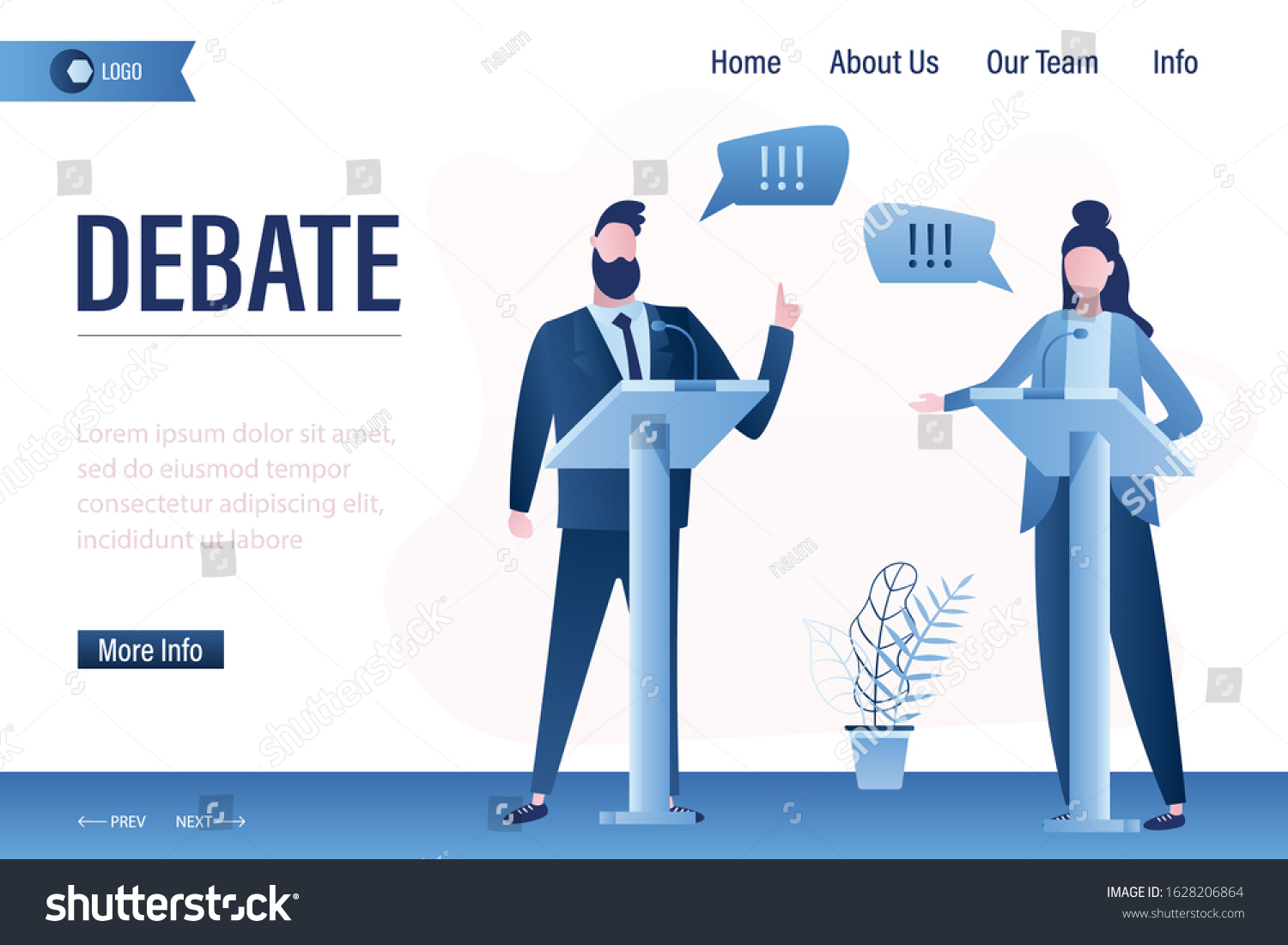 Debate Before Vote Landing Page Template Stock Vector (royalty Free 