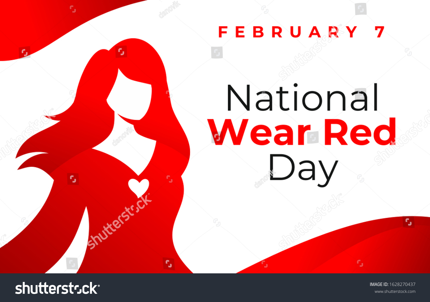 National Wear Red Day Vector Banner Stock Vector (Royalty Free