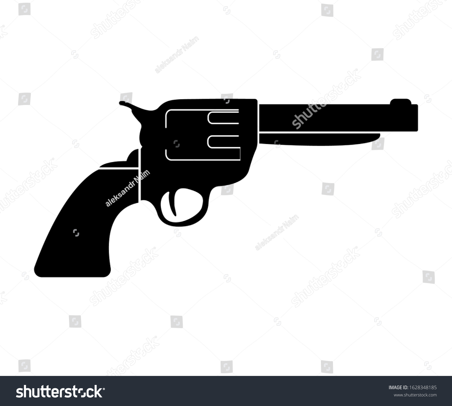 Black Revolver On White Background Vector Stock Vector (Royalty Free ...