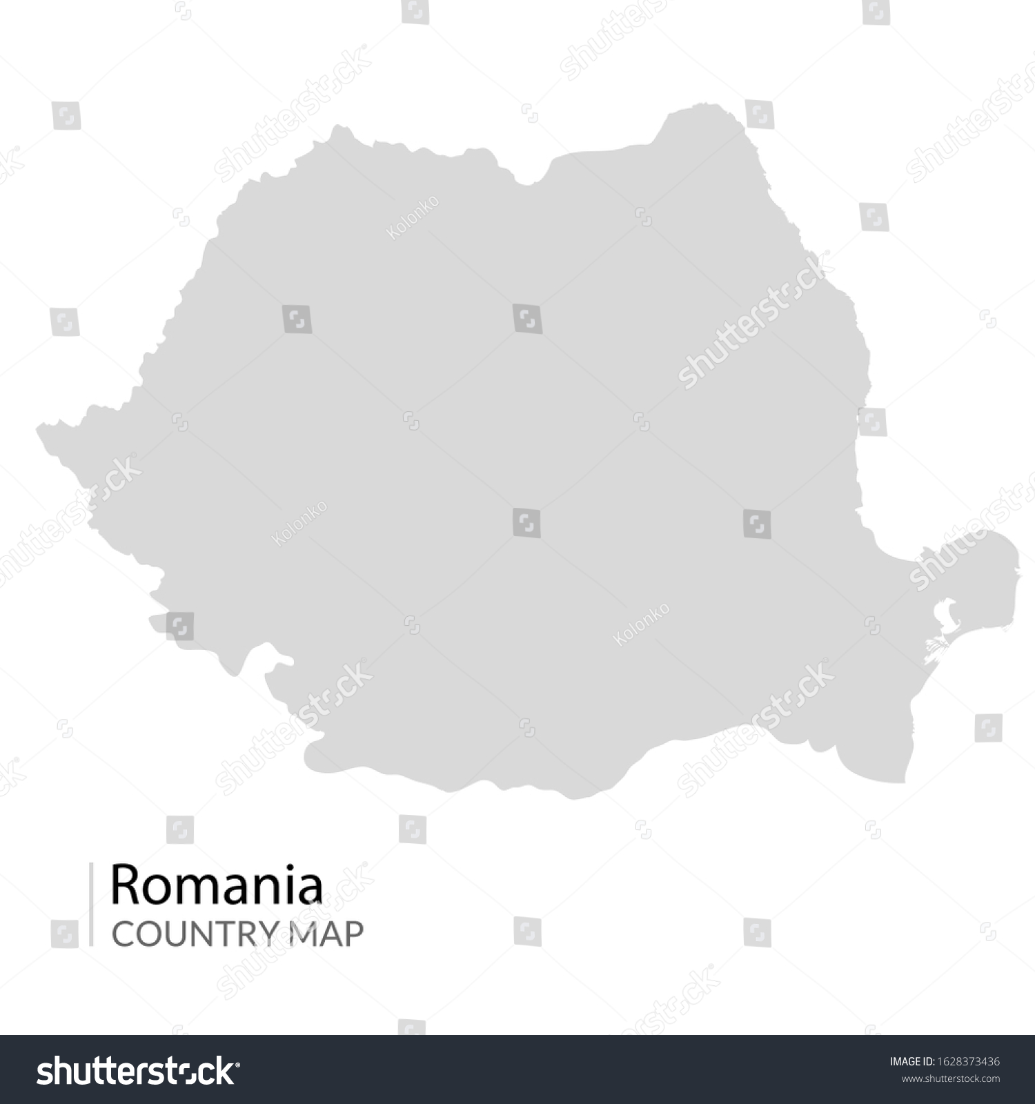 Romania Map Vector Contour Romanian Map Stock Vector (Royalty Free ...