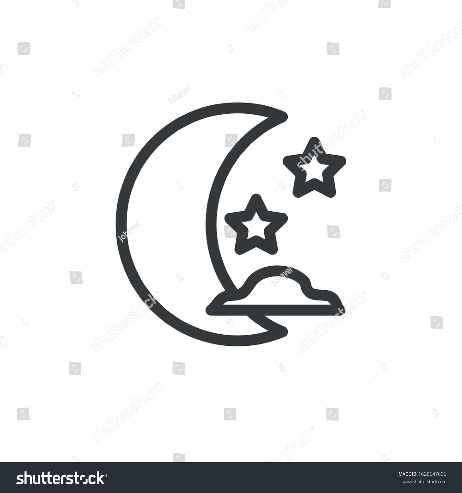 Silhouette Half Moon On White Background Stock Vector (Royalty Free ...