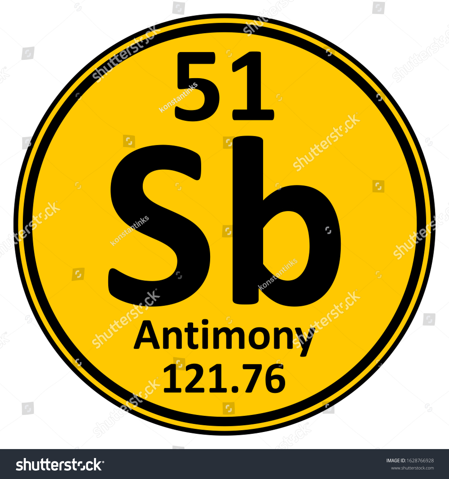 Periodic Table Element Antimony Icon On Stock Vector Royalty Free 1628766928 Shutterstock 6124