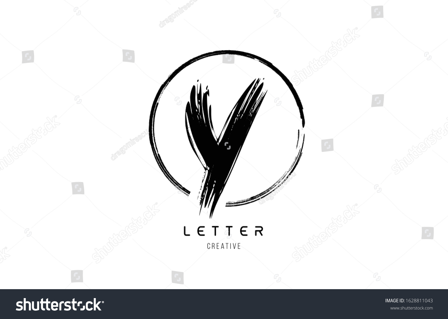 Handwritten Grunge Y Brush Stroke Letter Stock Vector (Royalty Free ...