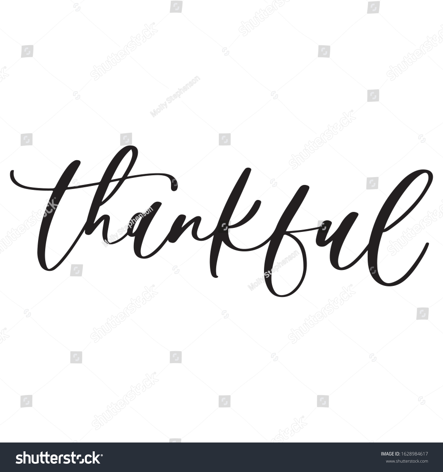 Thankful Hand Lettering Inscription Text Motivation Stock Vector ...