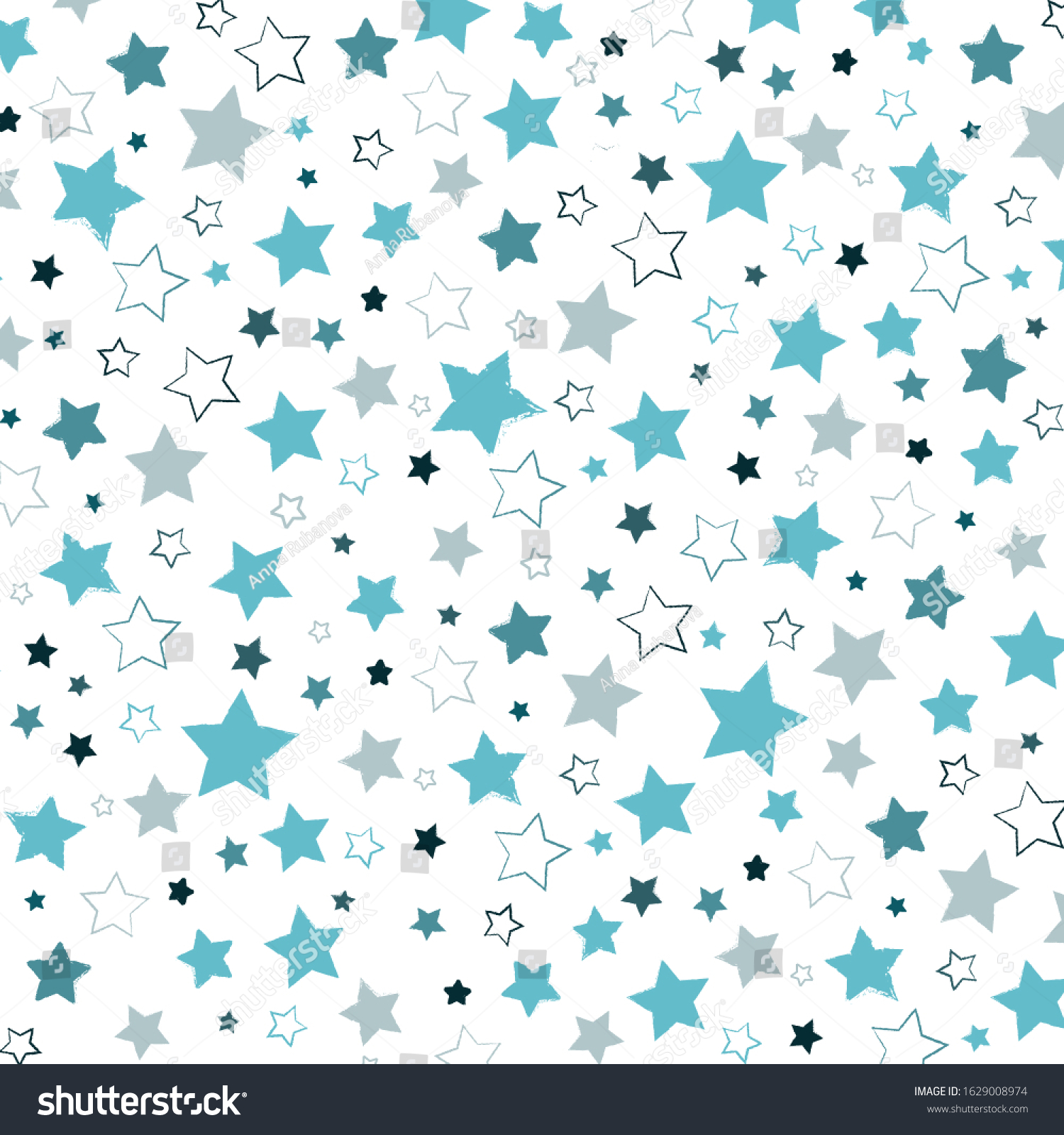 Vector Seamless Pattern Blue Stars Vector Stock Vector (Royalty Free ...