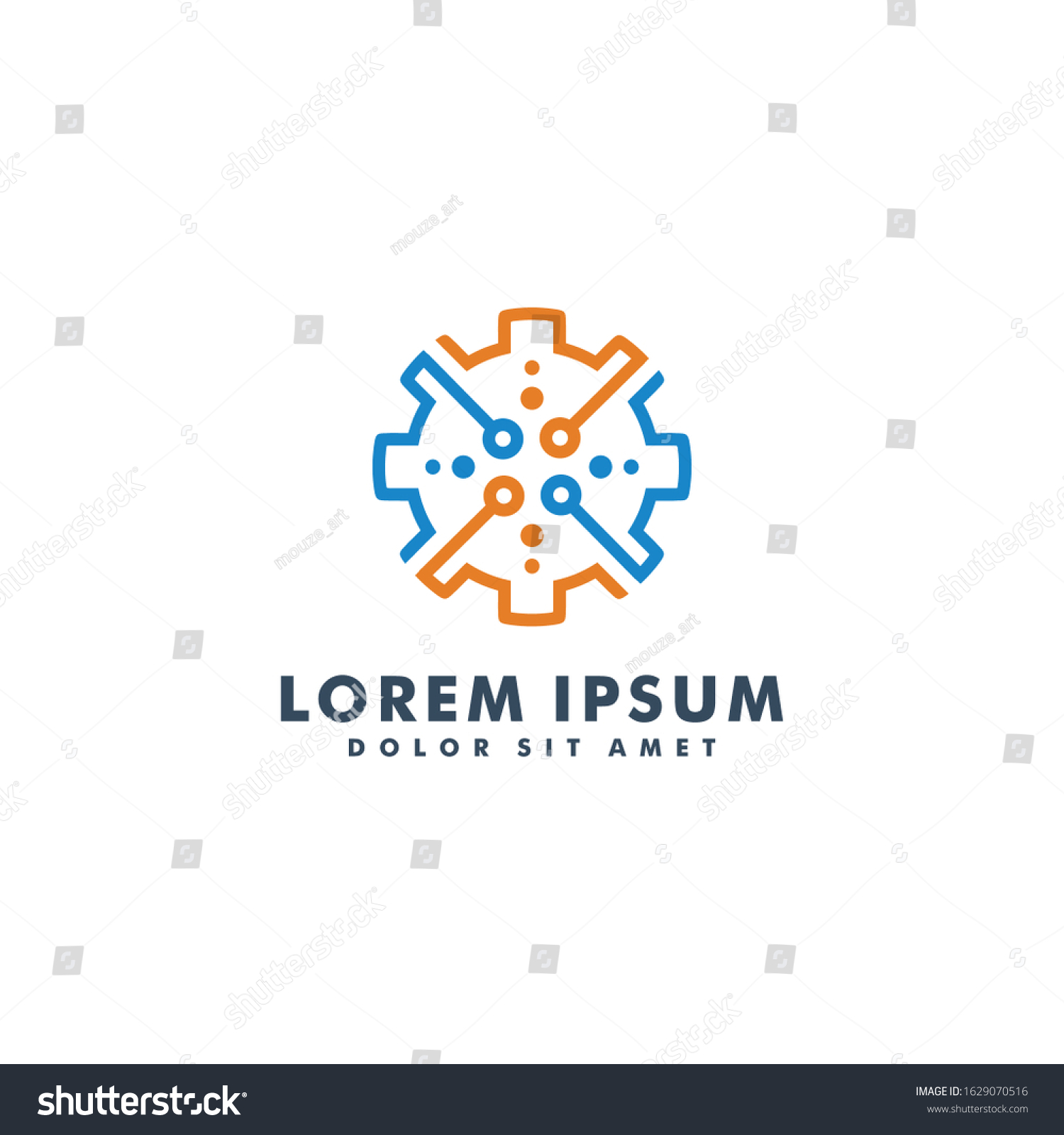 Technology Service Logo Design Vector Illustration Stock Vector ...