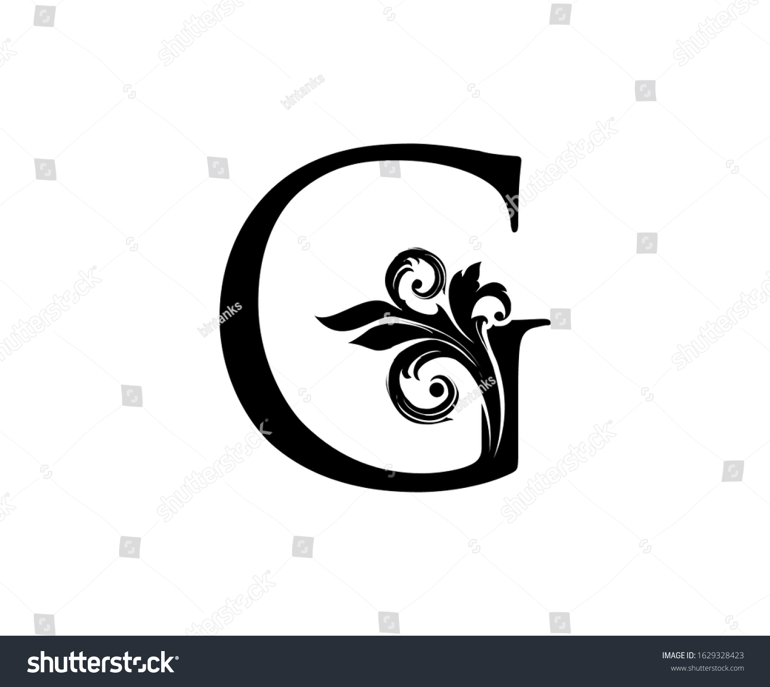 Elegant G Letter Swirl Logo Black Stock Vector (Royalty Free ...