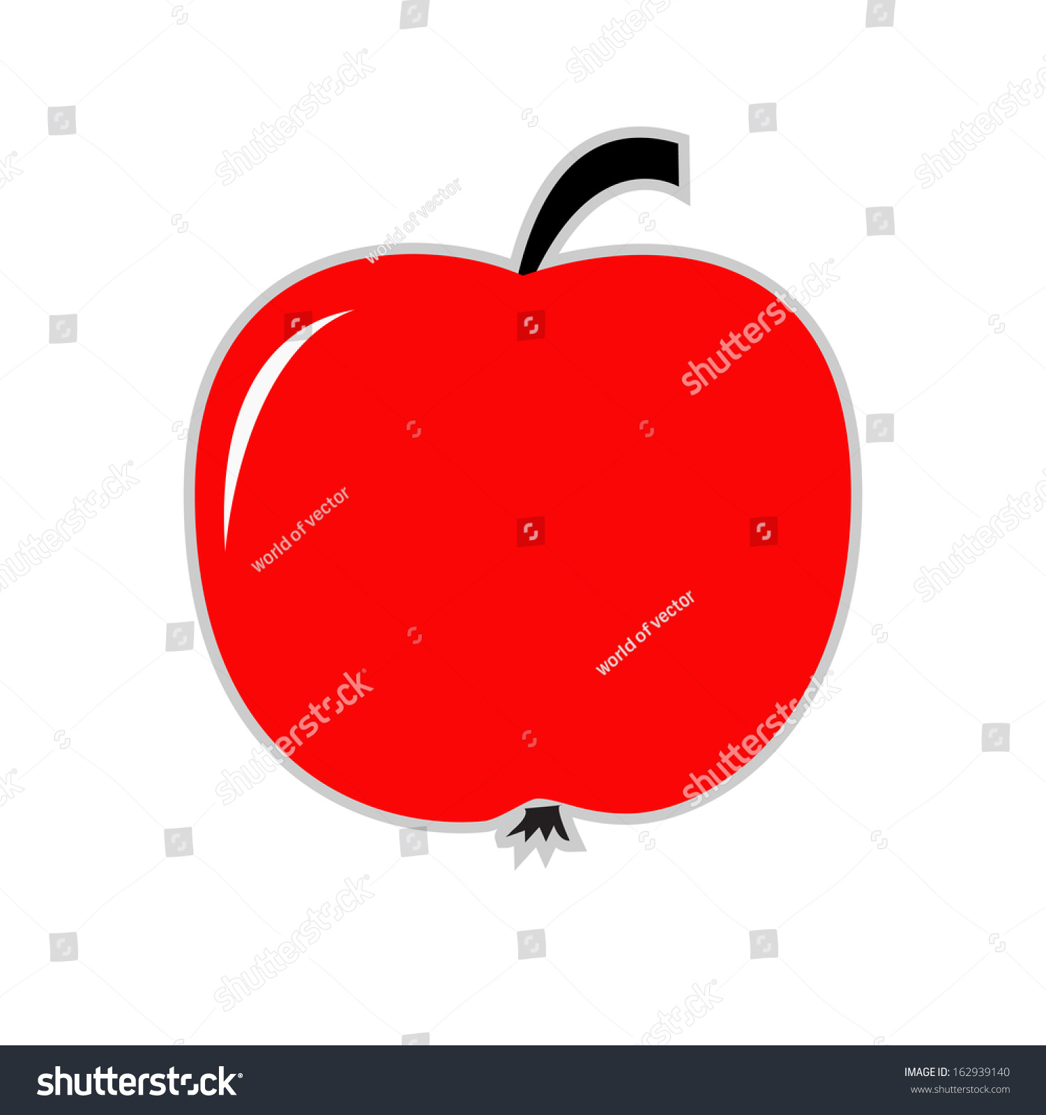 Big Red Apple Card Vector Illustration Stock Vector Royalty Free