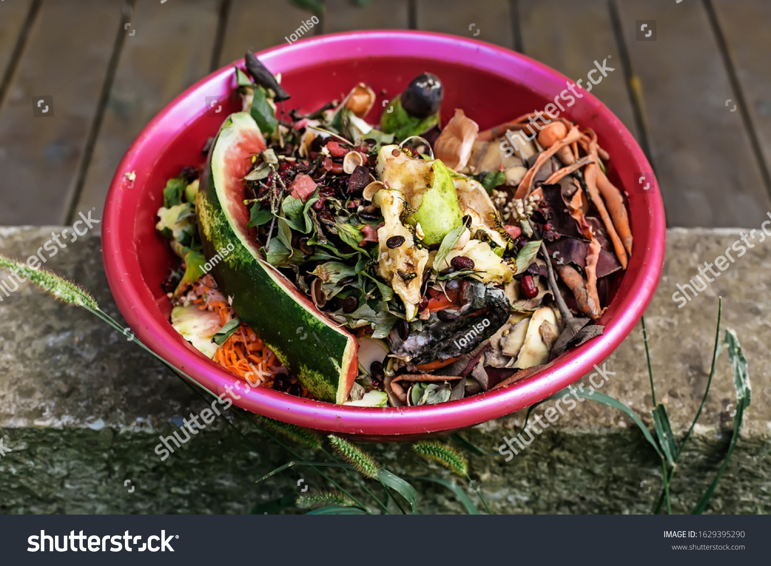 Stock Photo Kitchen Waste Collected In Composting Bin For Recycling And Organic Fertilizer Homemade Compost 1629395290 