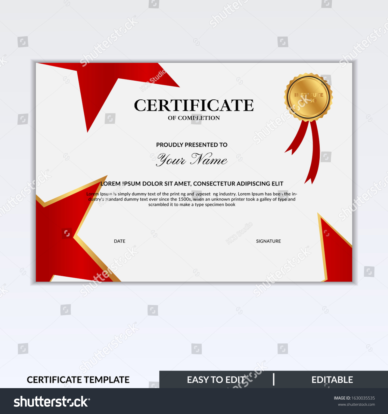 Certificate Completion Template Honor Successful Completion Stock 