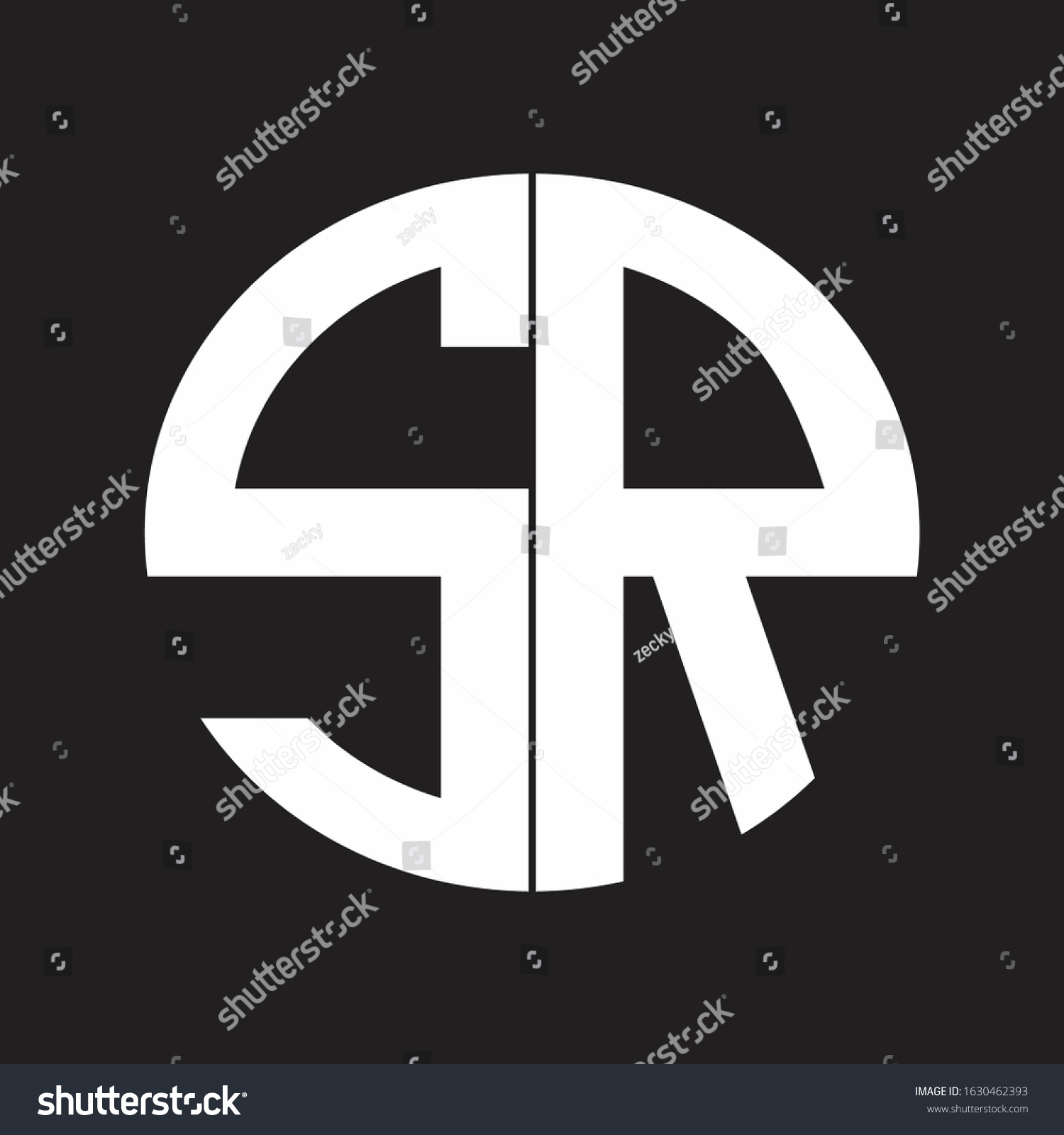 Sr Initial Logo Design Monogram Isolated Stock Vector (Royalty Free ...