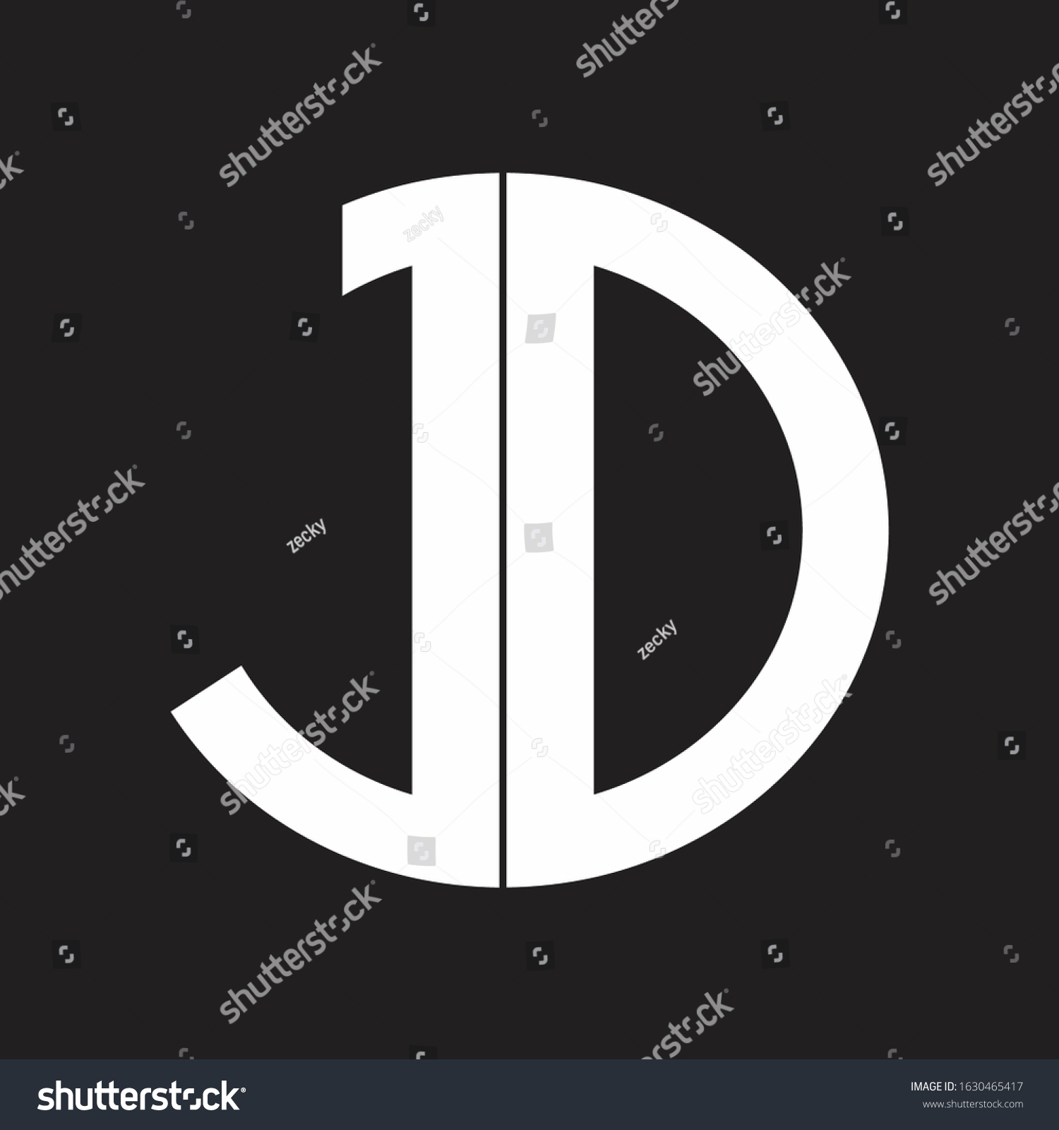 Jd Initial Logo Design Monogram Isolated Stock Vector (Royalty Free ...