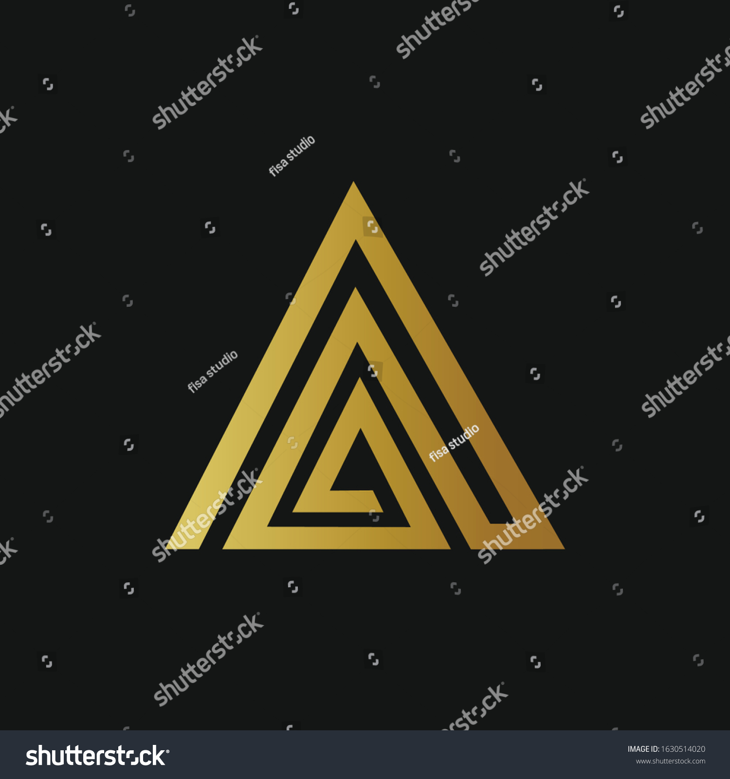 Professional Logo Template Golden Triangle Logo Stock Vector (Royalty ...