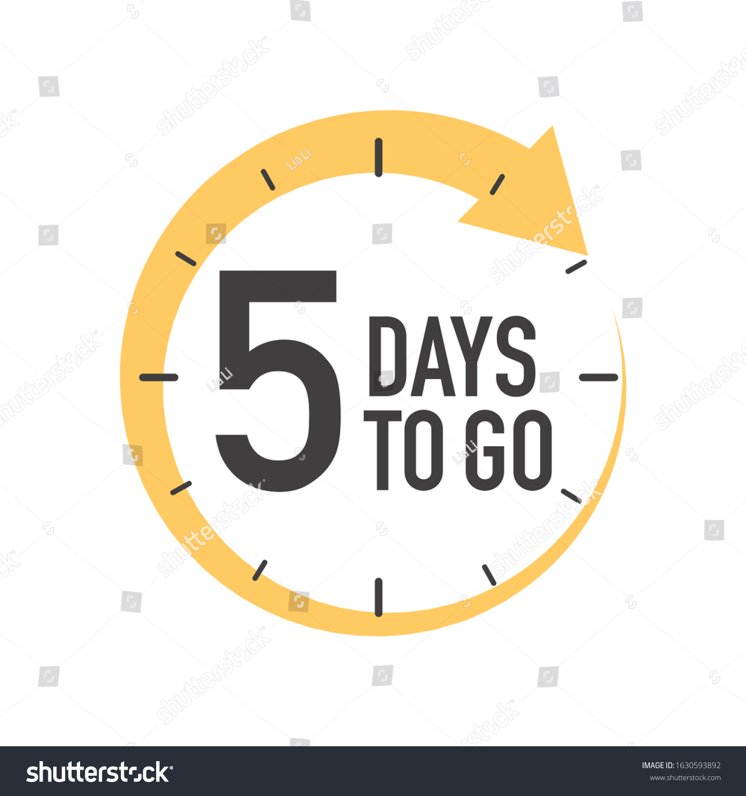 Five Days Go Icon Round Symbol Stock Vector (Royalty Free) 1630593892 ...