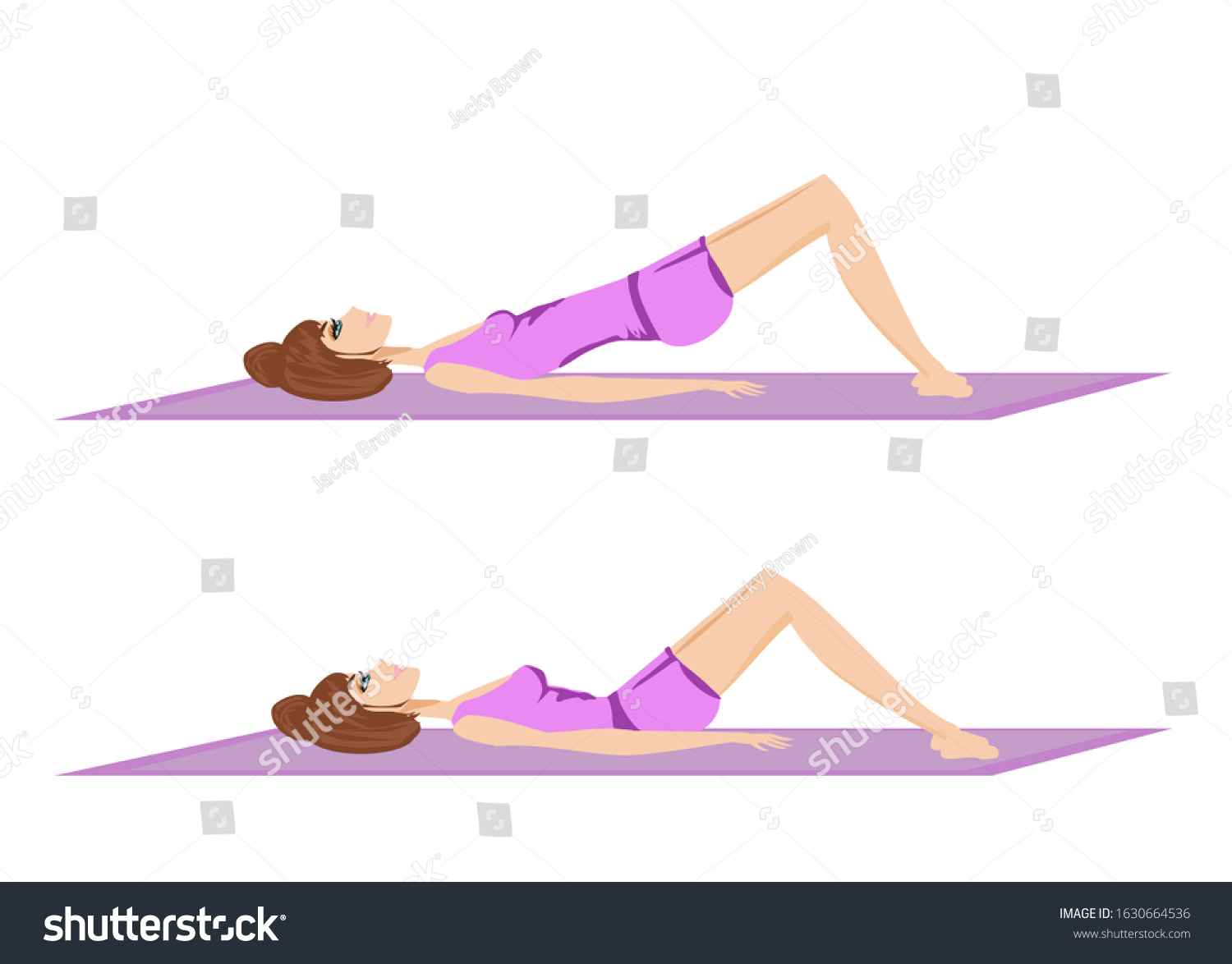 Exercises Buttocks Isolated Illustration Stock Illustration 1630664536 ...