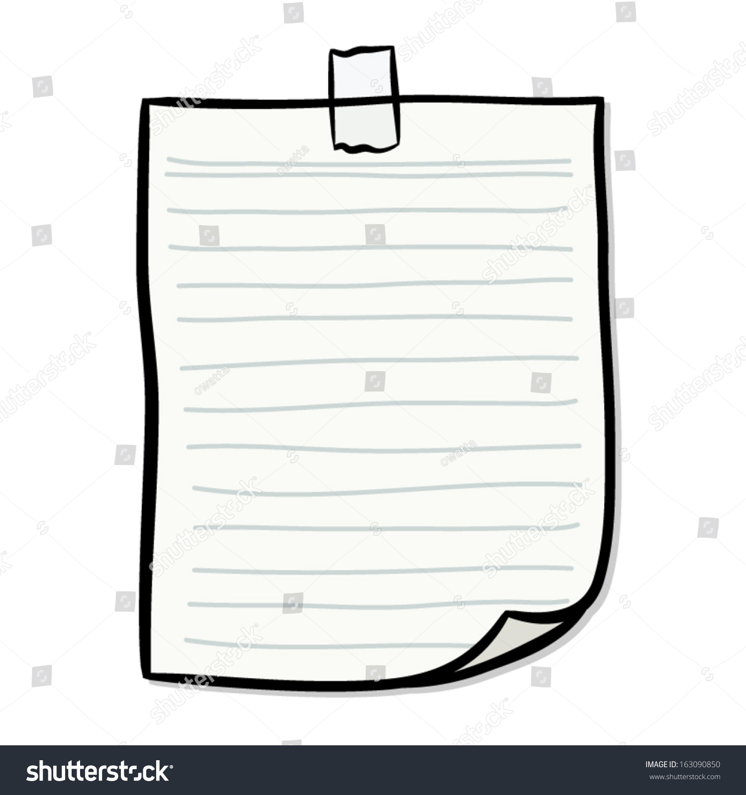 Notebook Paper Sticky Tape Cartoon Vector Stock Vector (Royalty Free ...