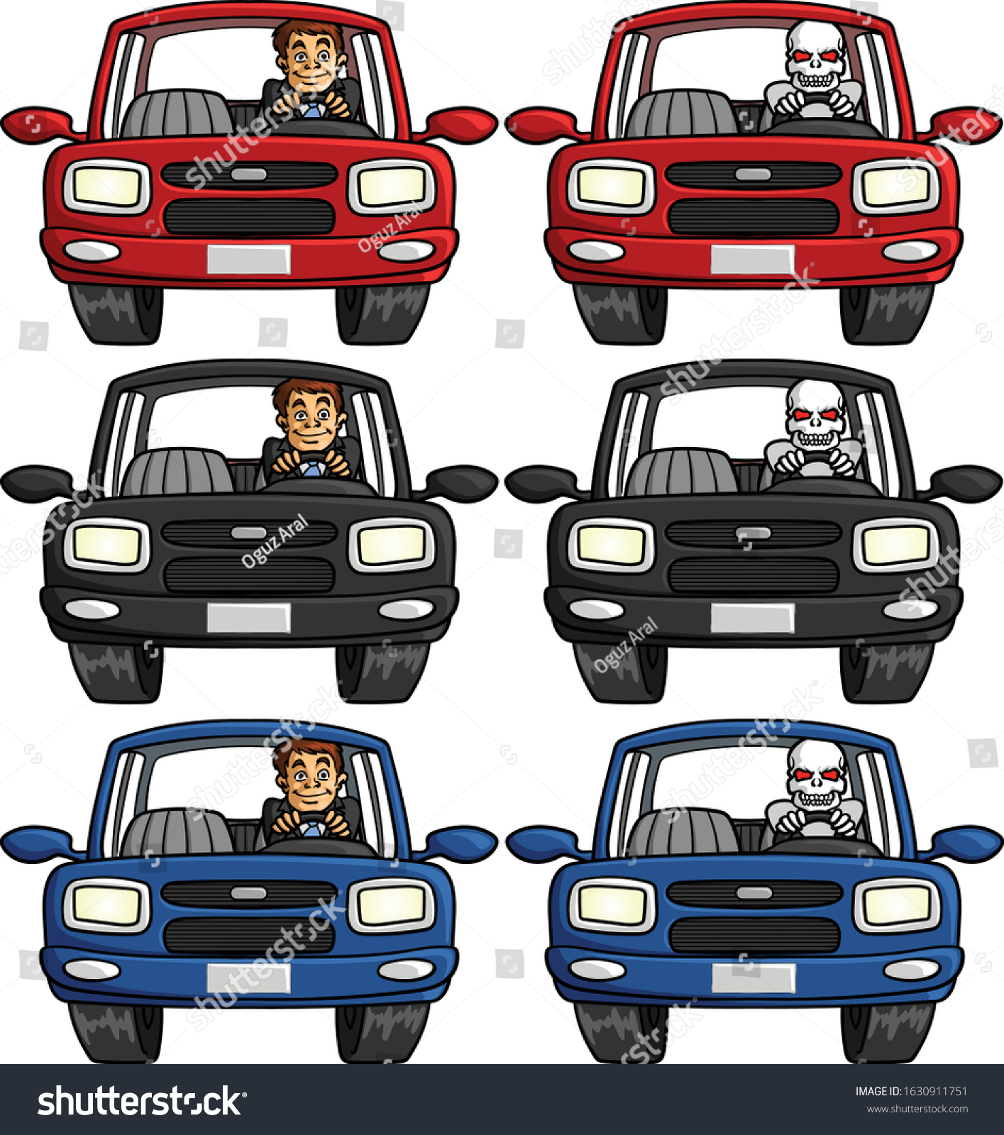 Vector Clip Art Front View Car Stock Vector (Royalty Free) 1630911751