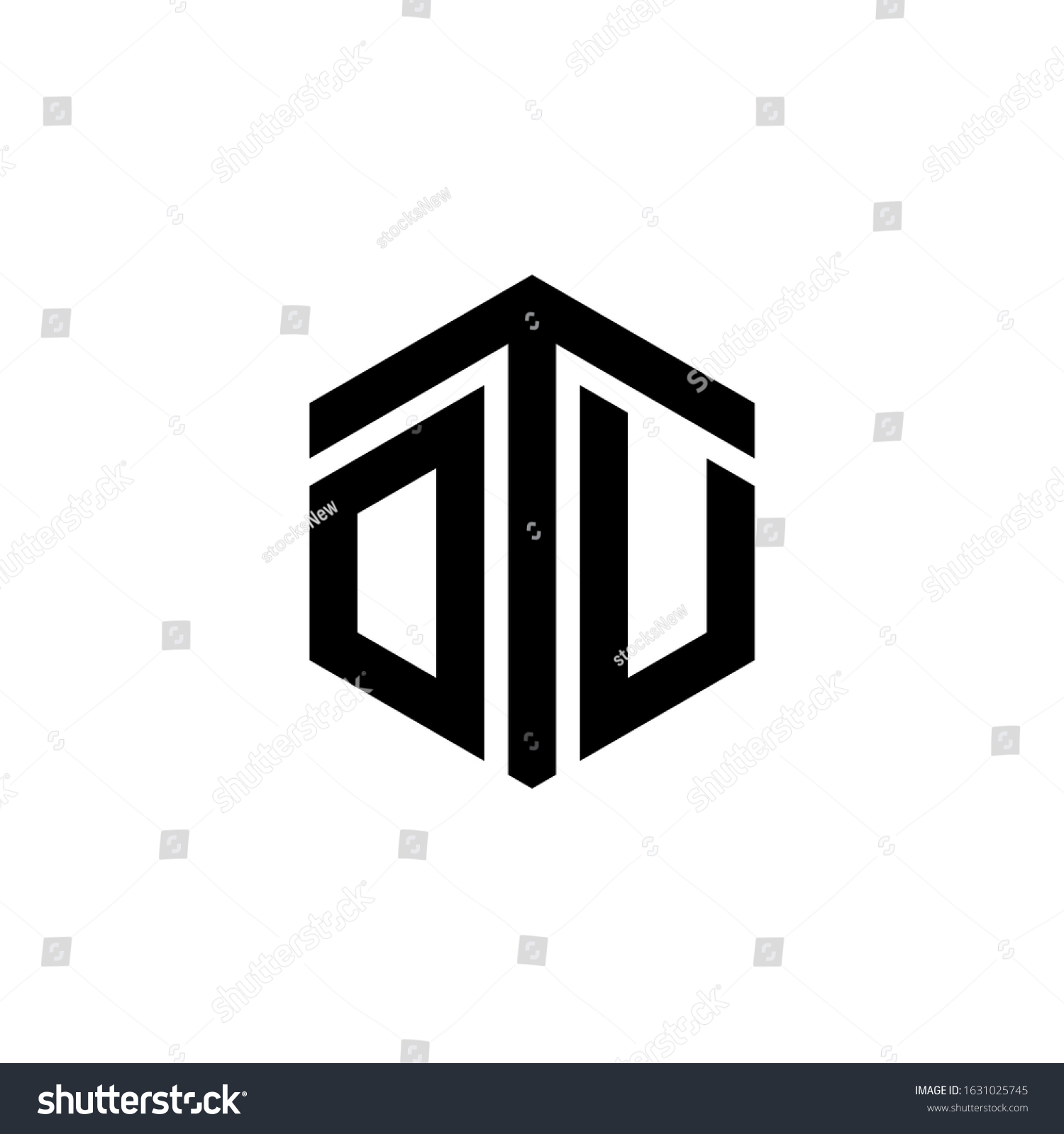 Otu Dtu Letter Logo Design Polygon Stock Vector (Royalty Free ...