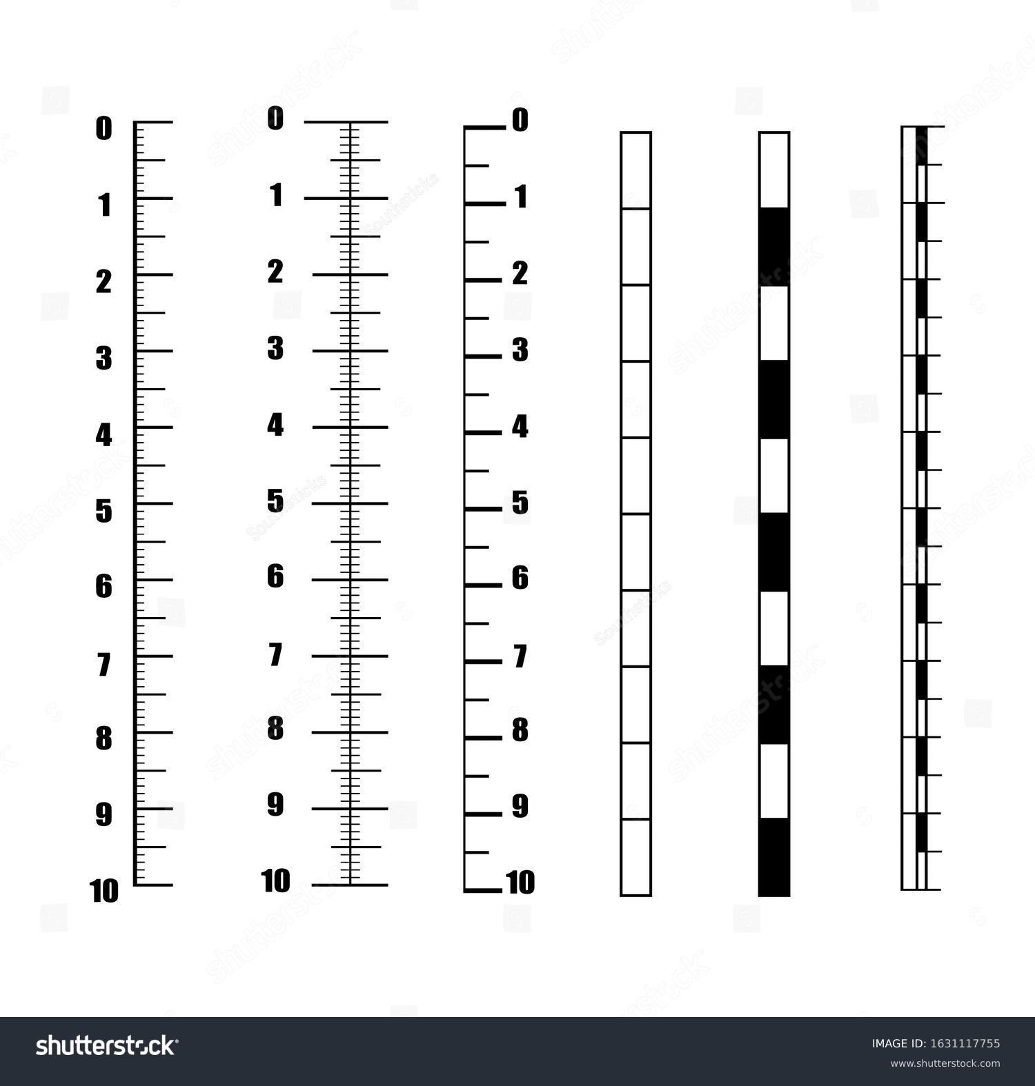 Ruler Inch Vector Set Vertical Scale Stock Vector (Royalty Free ...