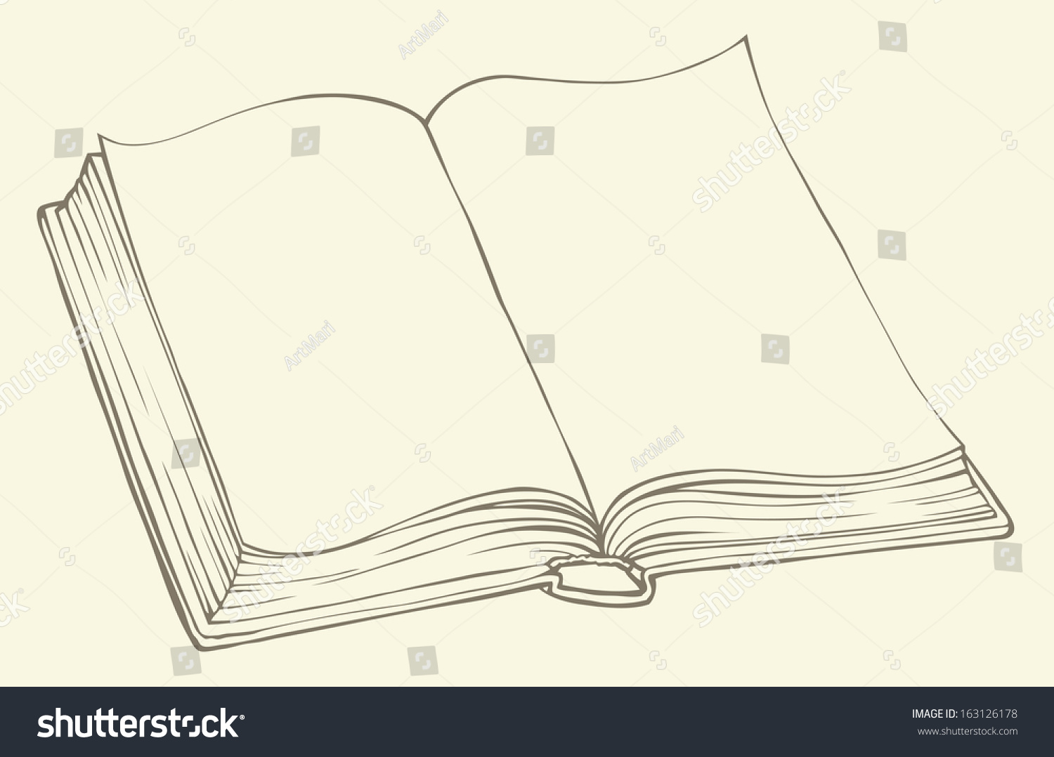 Рисунок книги карандашом в открытом виде