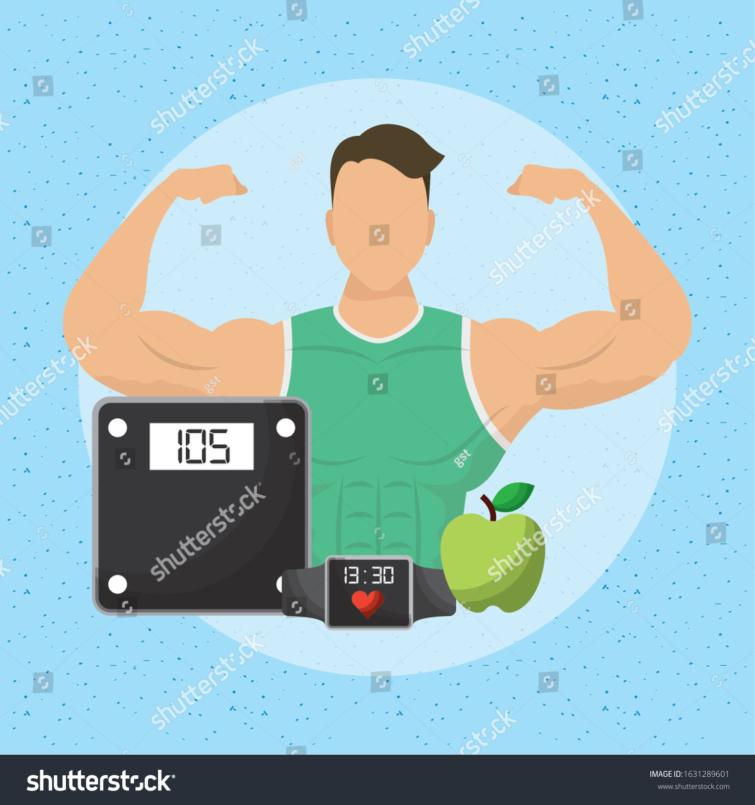 Man Athlete Character Healthy Lifestyle Icons Stock Vector Royalty Free 1631289601 Shutterstock 9756