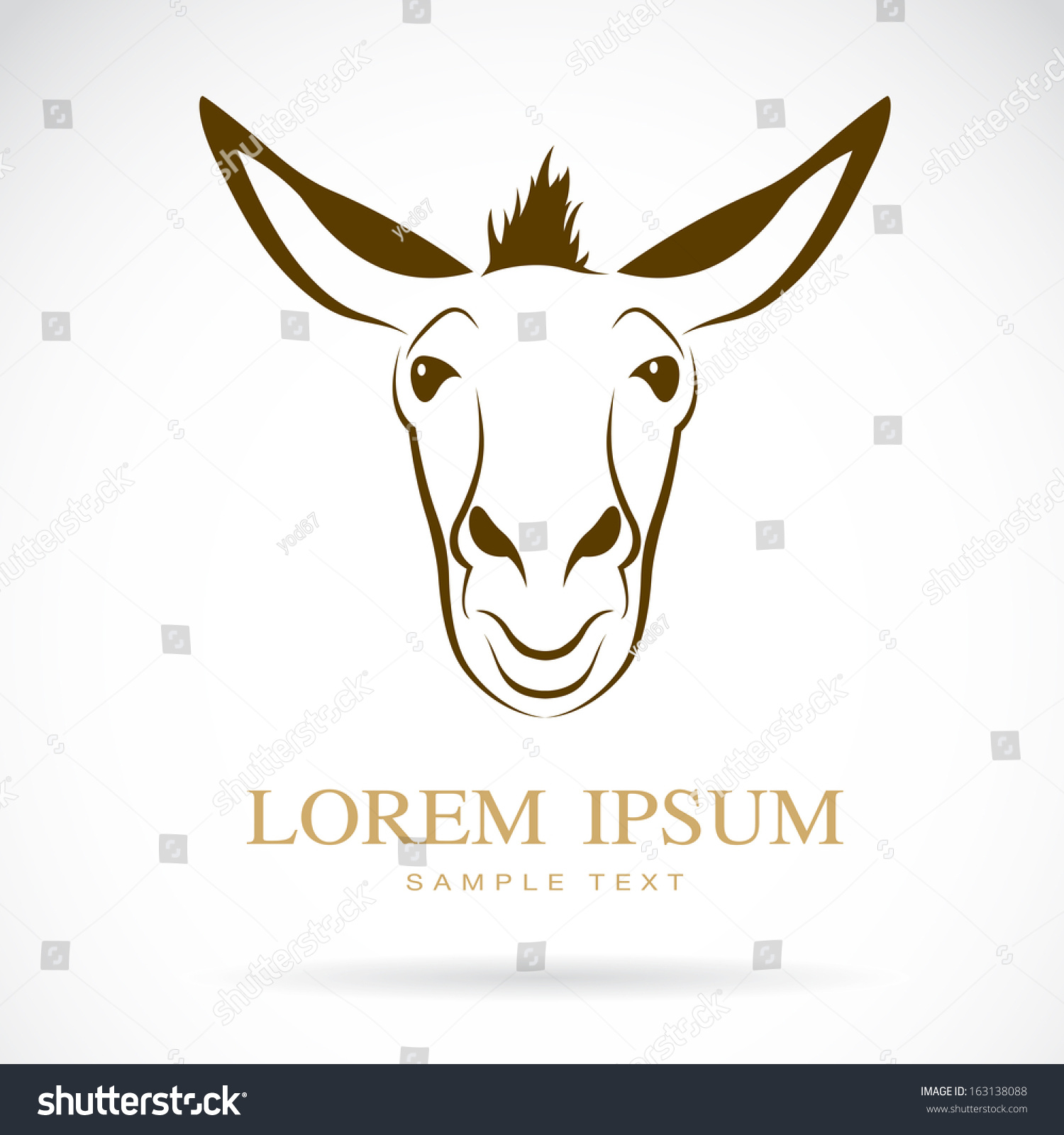 Vector Image Donkey On White Background Stock Vector (Royalty Free ...