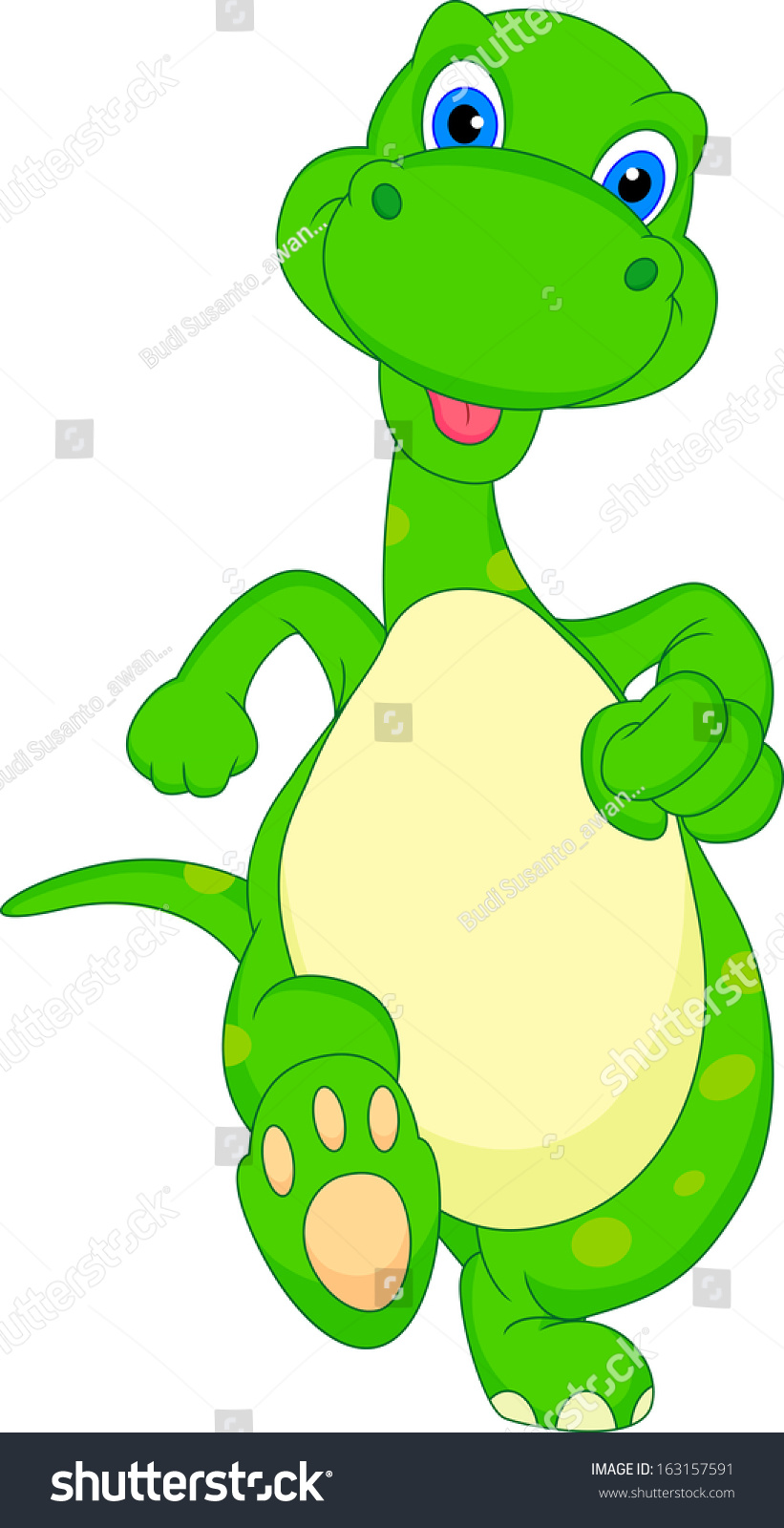 Vektor Stok Cute Dinosaur Cartoon Tanpa Royalti Shutterstock