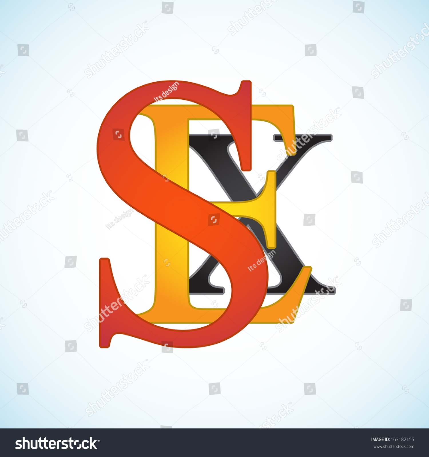 Illustration Three Colored Letters Sex Symbol Vector De Stock Libre