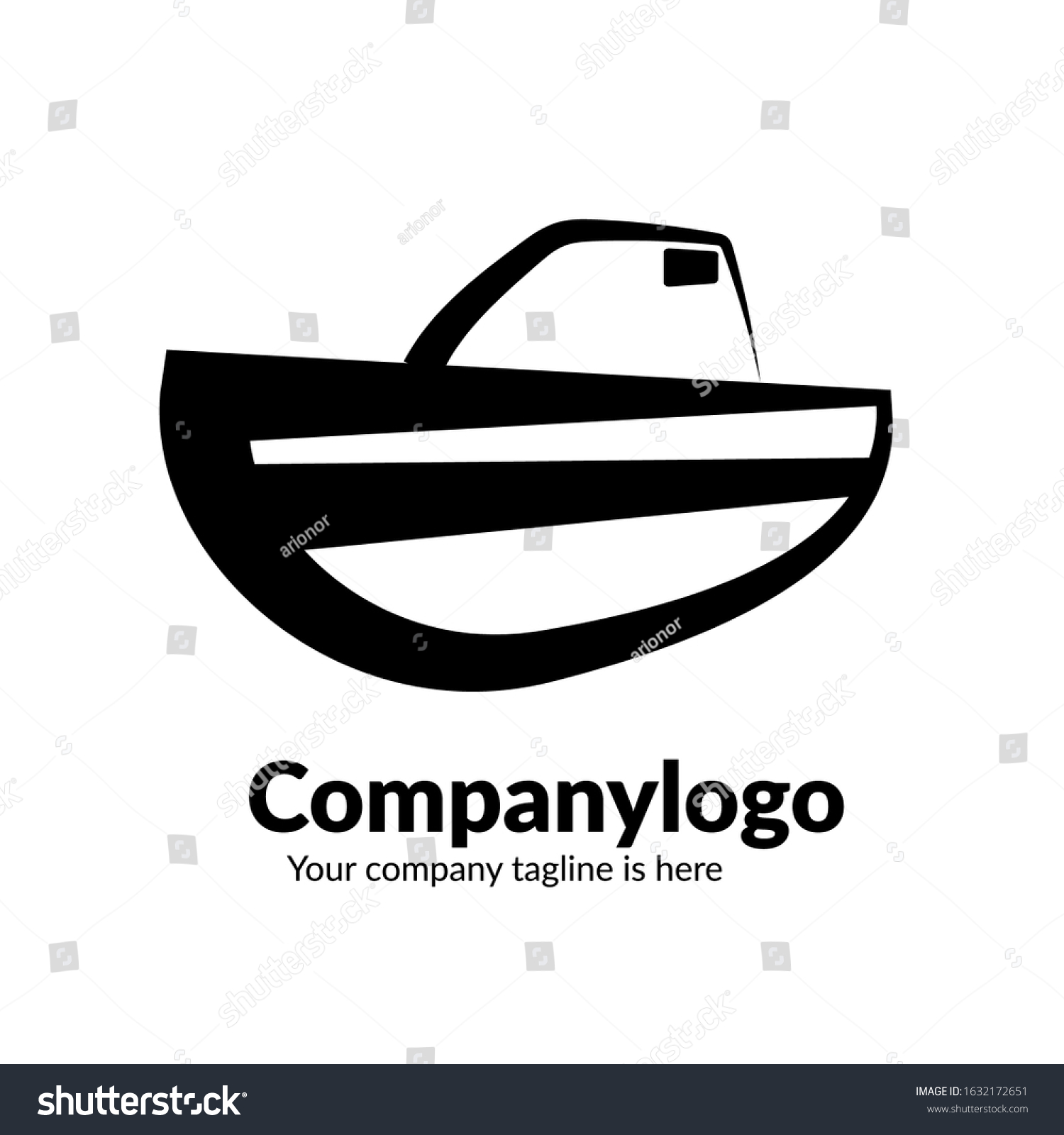 Minimalist Ship Logo Boat Logo Stock Vector (Royalty Free) 1632172651 ...