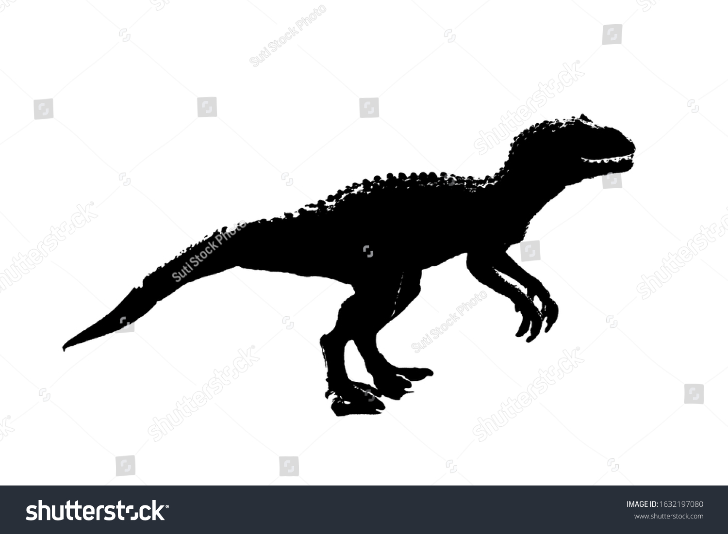 Silhouette Image Black Giganotosaurus Dinosaur Monster Stock ...