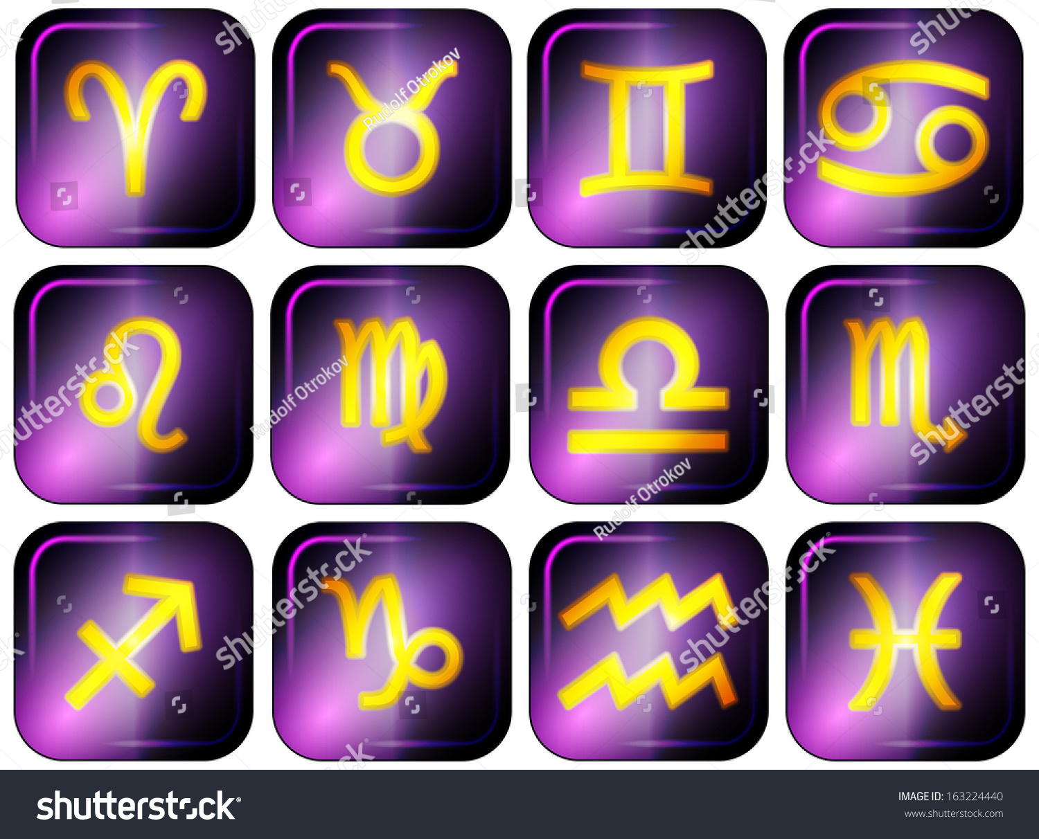 Set Zodiac Signs Stock Vector Royalty Free 163224440 Shutterstock 4261