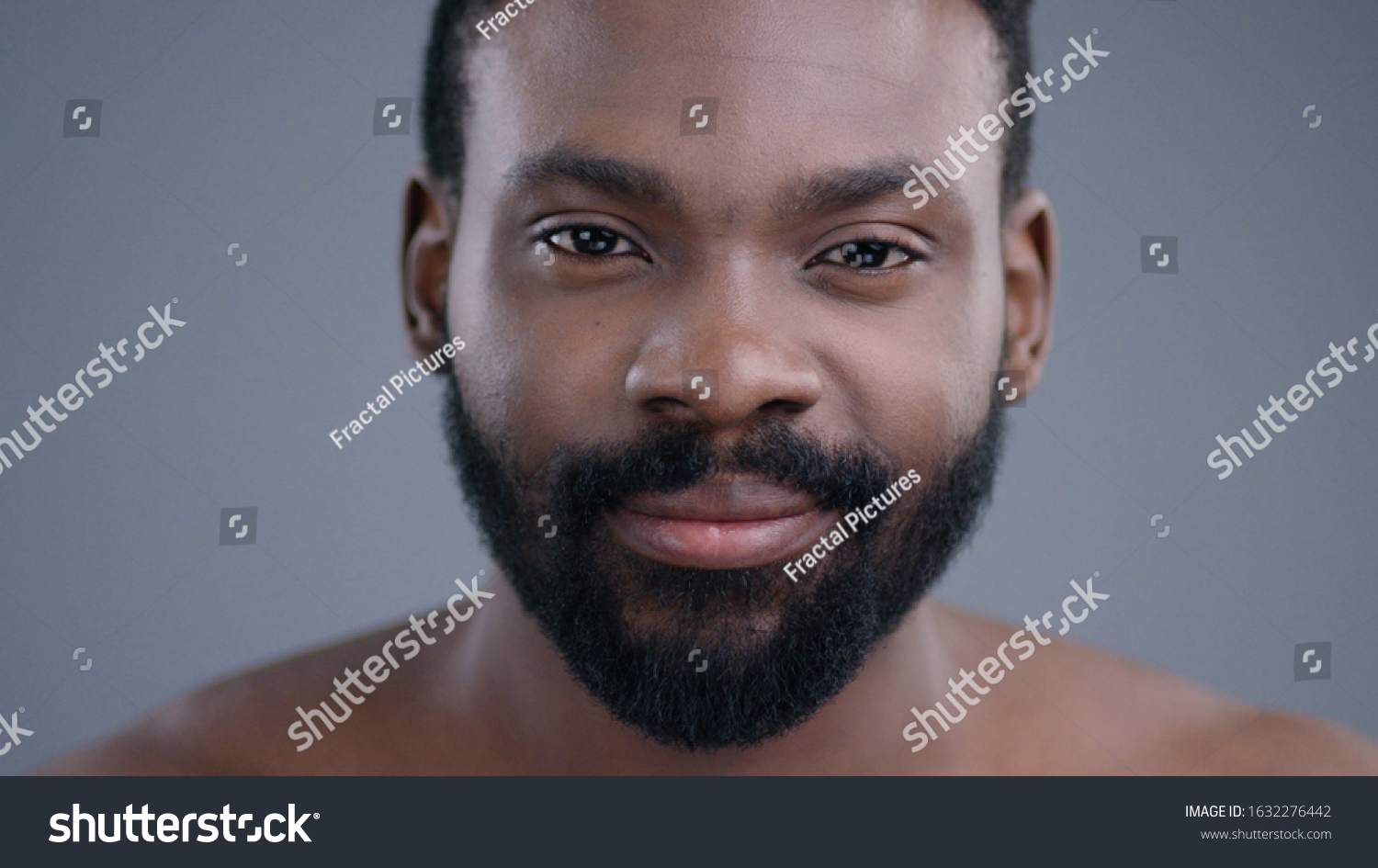 Closeup Beautiful African Man Face Looking Stock Photo 1632276442 ...