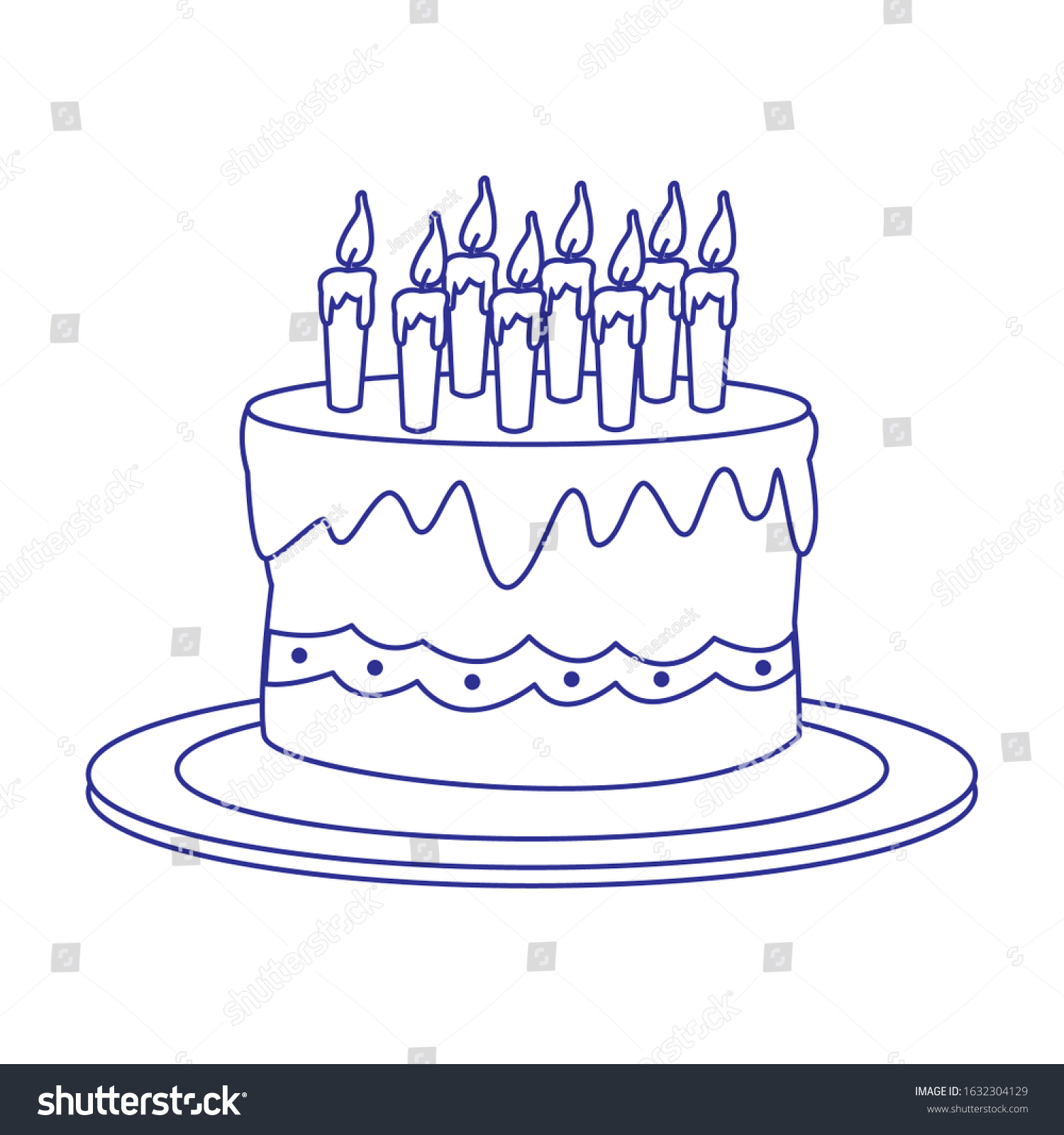 Birthday Cake Candles Over White Background Stock Vector (Royalty Free ...