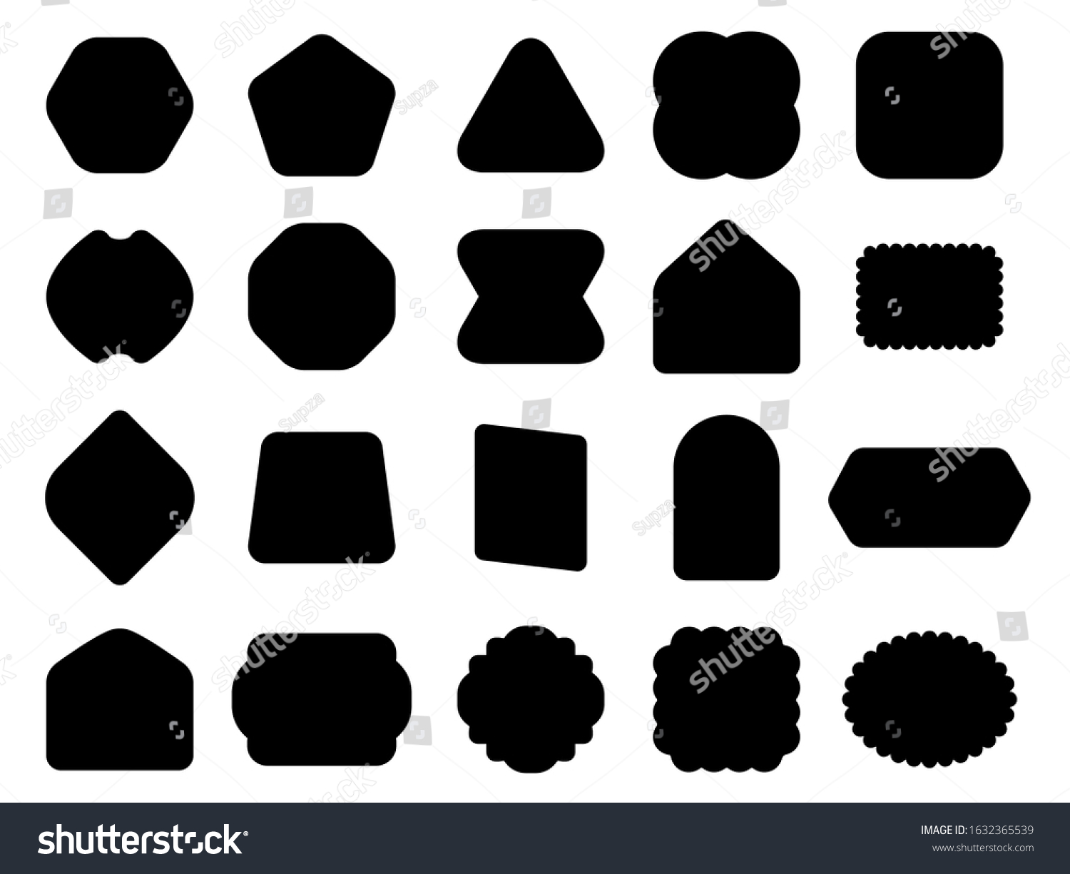 Set Black Round Shapes Stock Illustration 1632365539 | Shutterstock