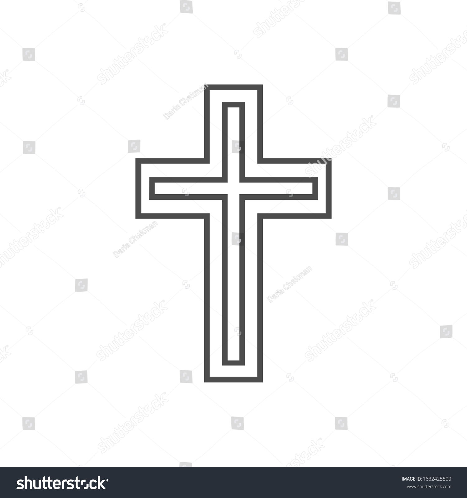 Black Christian Cross Icon Abstract Line Stock Vector (Royalty Free ...