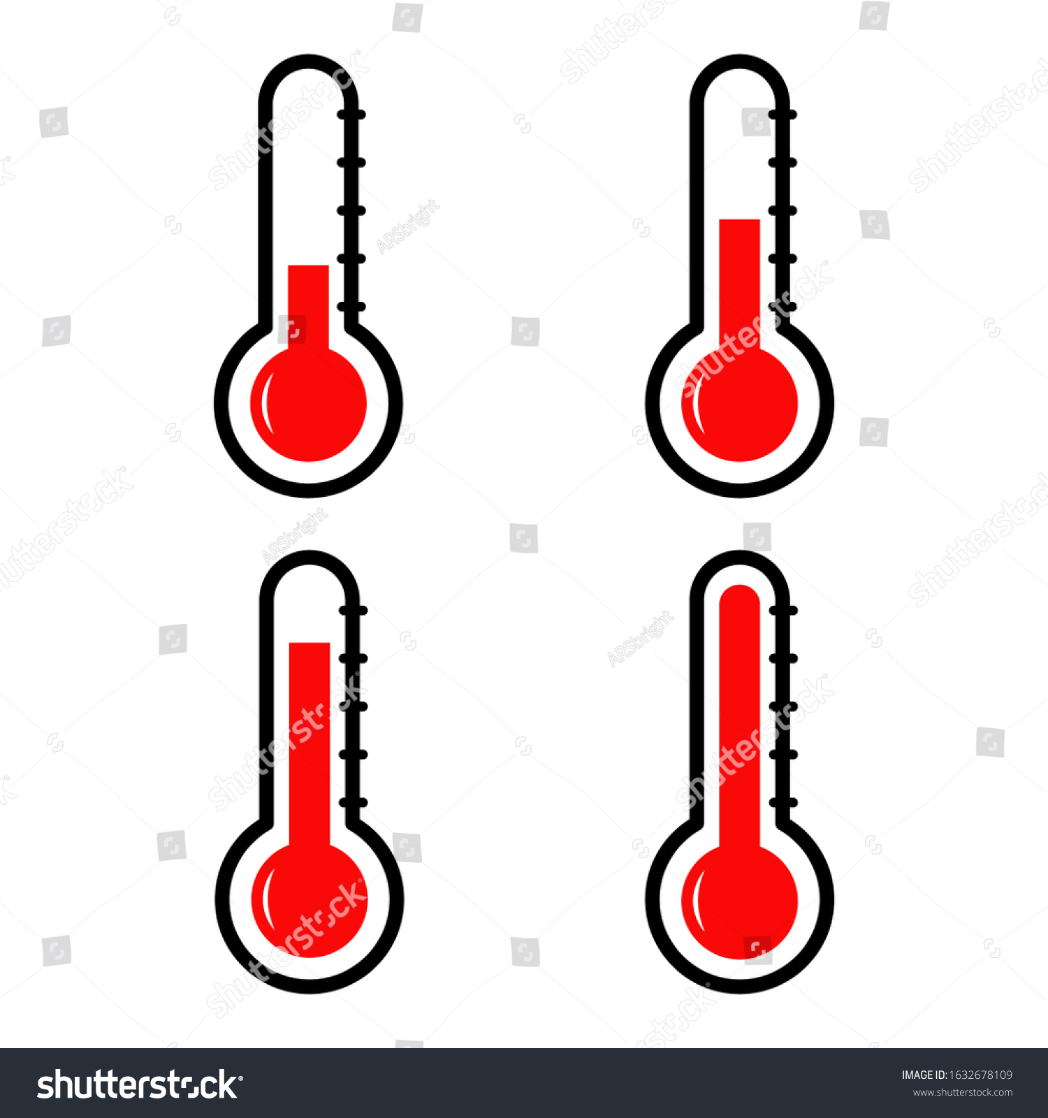 Thermometer Outdoor Illustration Celsius Fahrenheit Thermometers Stock Vector Royalty Free 