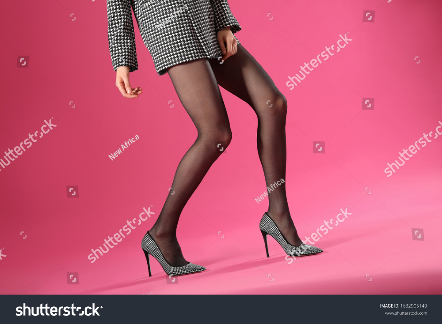 Woman Wearing Black Tights Stylish Shoes Foto Stock 1632905140 Shutterstock 2271