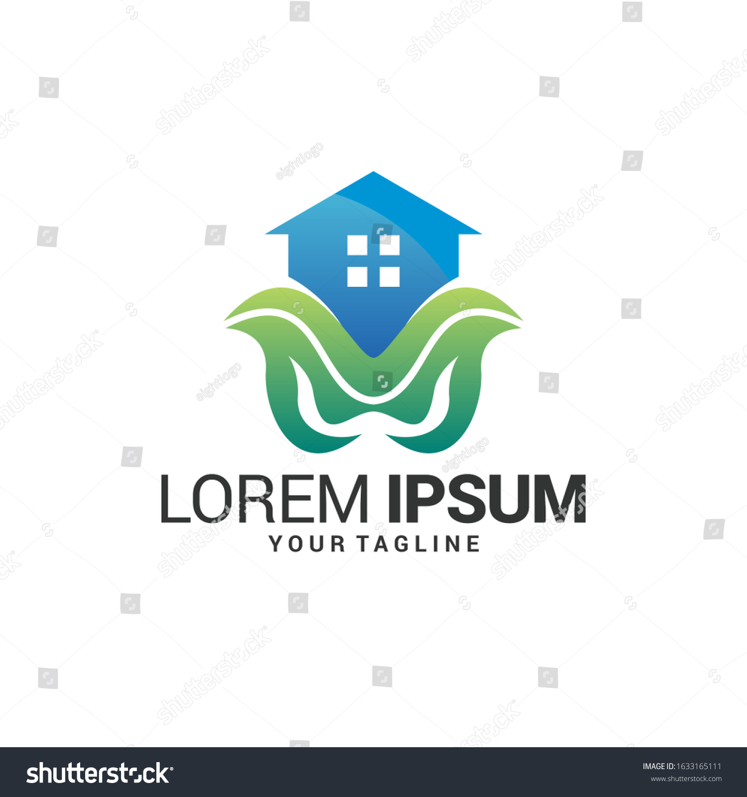 Abstract House Logo Design Template Colorful Stock Vector Royalty Free