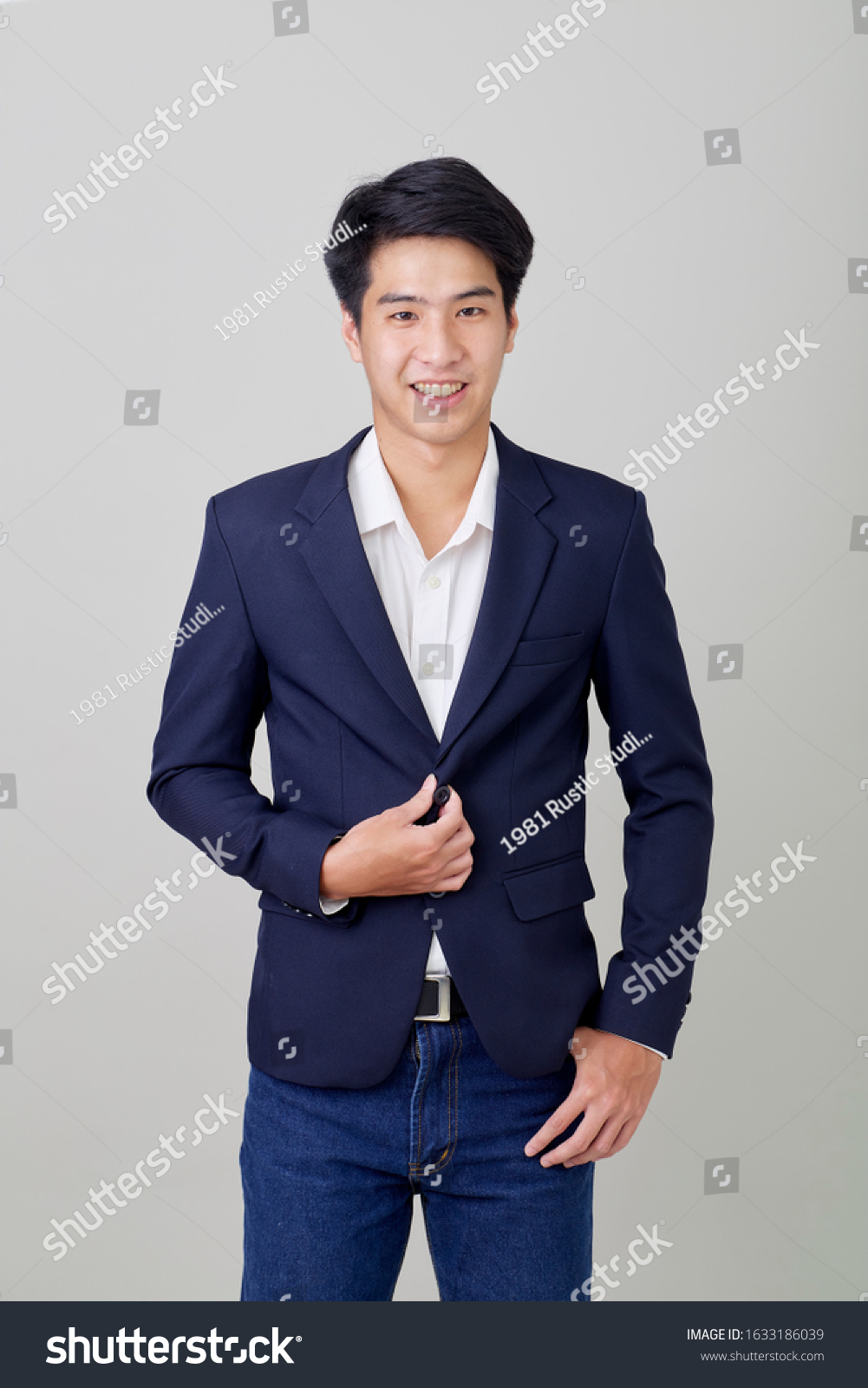 Attractive Handsome Smiling Positive Asian Happy Stock Photo 1633186039 ...