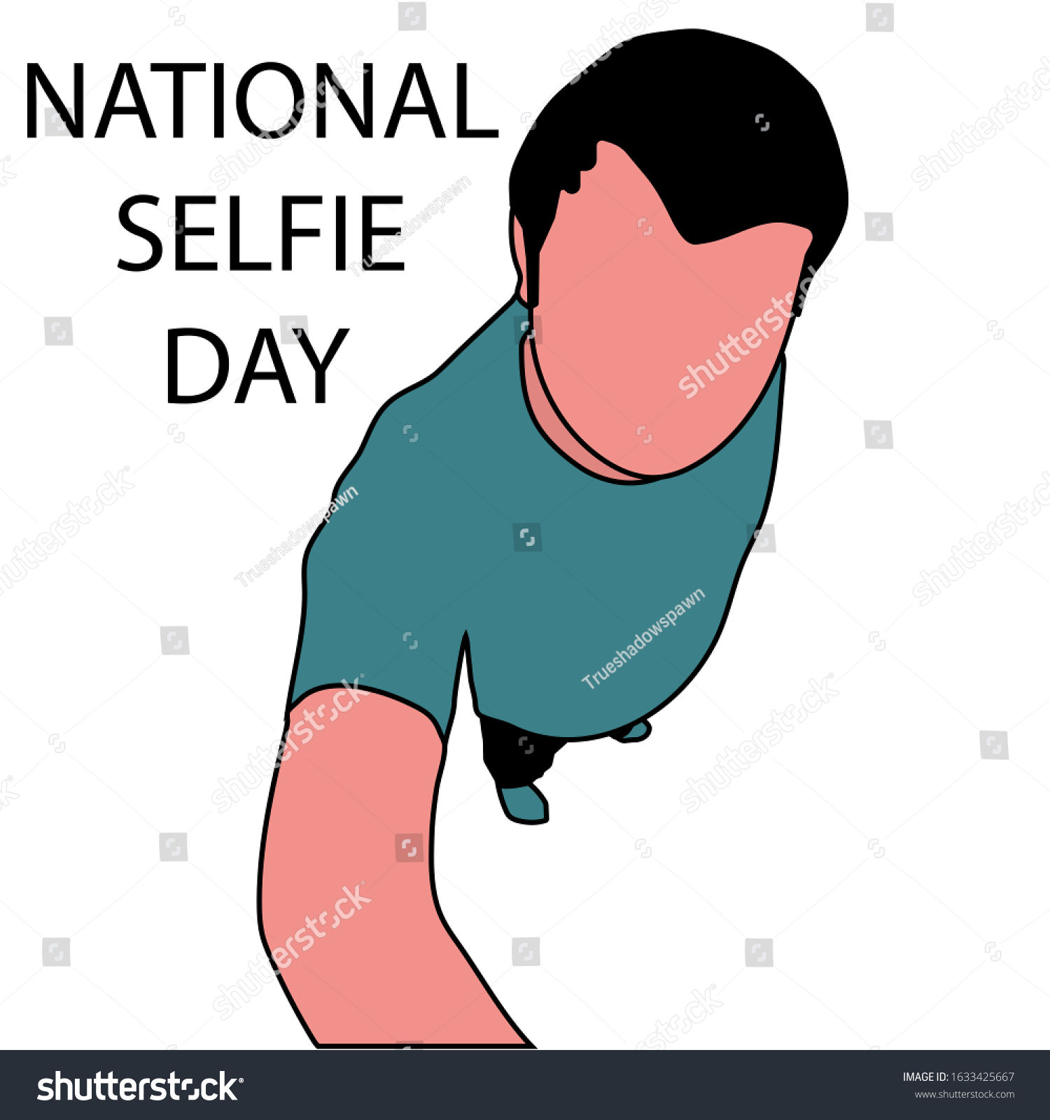 Man Makes Photo National Selfie Day Stock Illustration 1633425667 Shutterstock