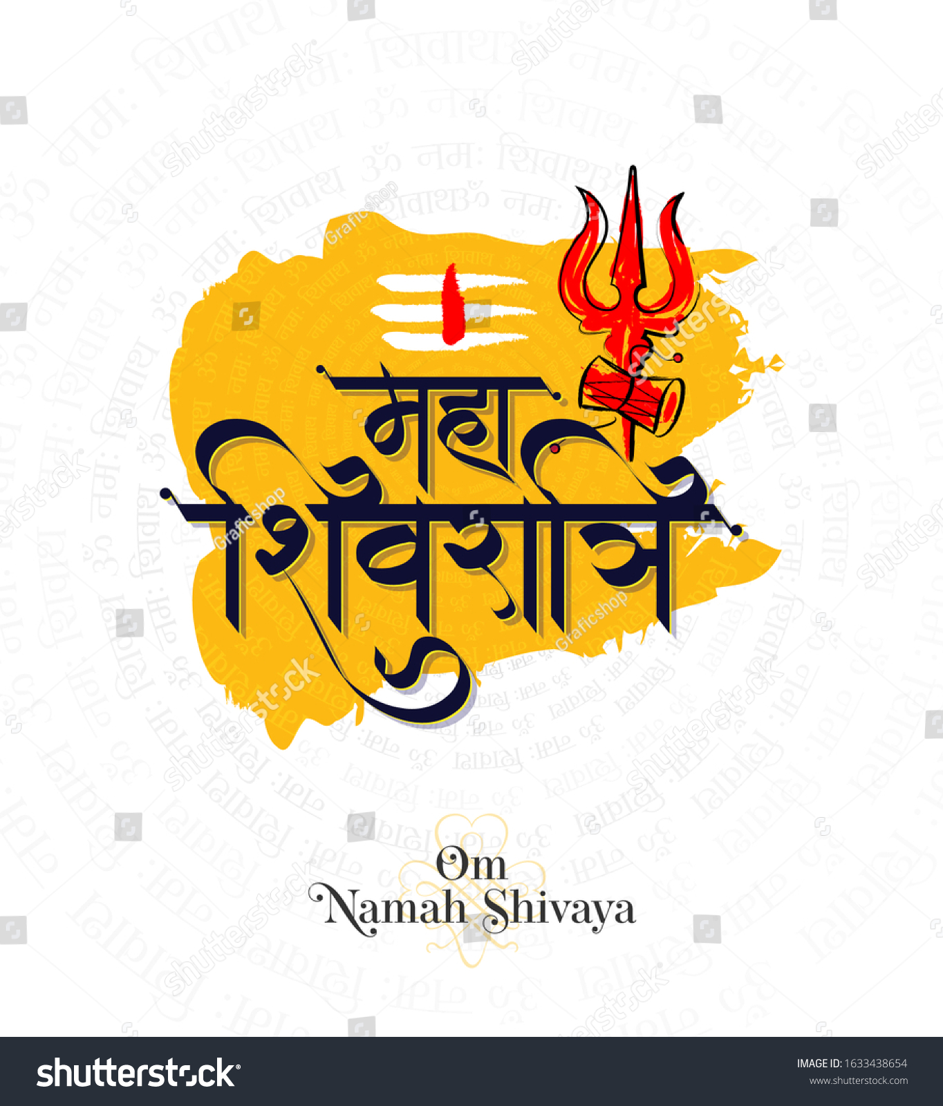 Maha Shivratri Festival Greeting Background Writing Stock Vector ...