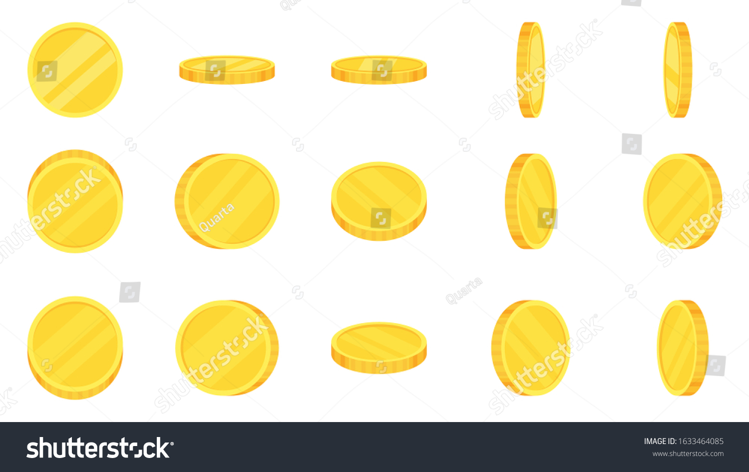 Sprite Sheet Gold Coins Rotation Coin Stock Vector (royalty Free 