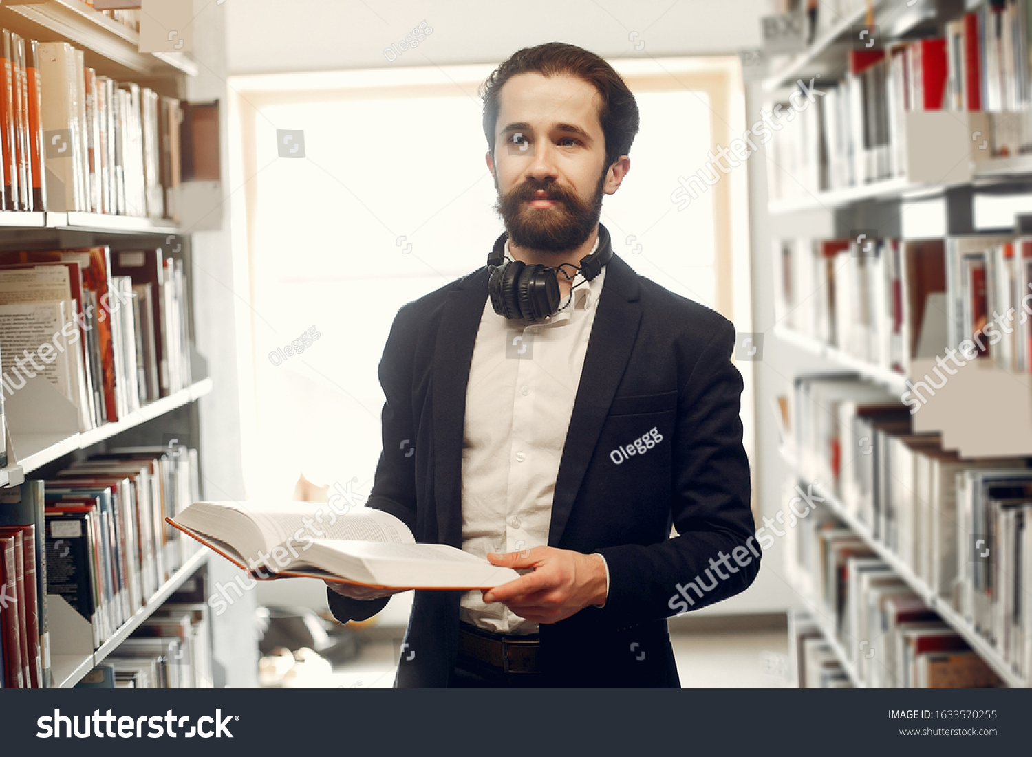 Man Library Guy Black Suit Student Stock Photo 1633570255 | Shutterstock