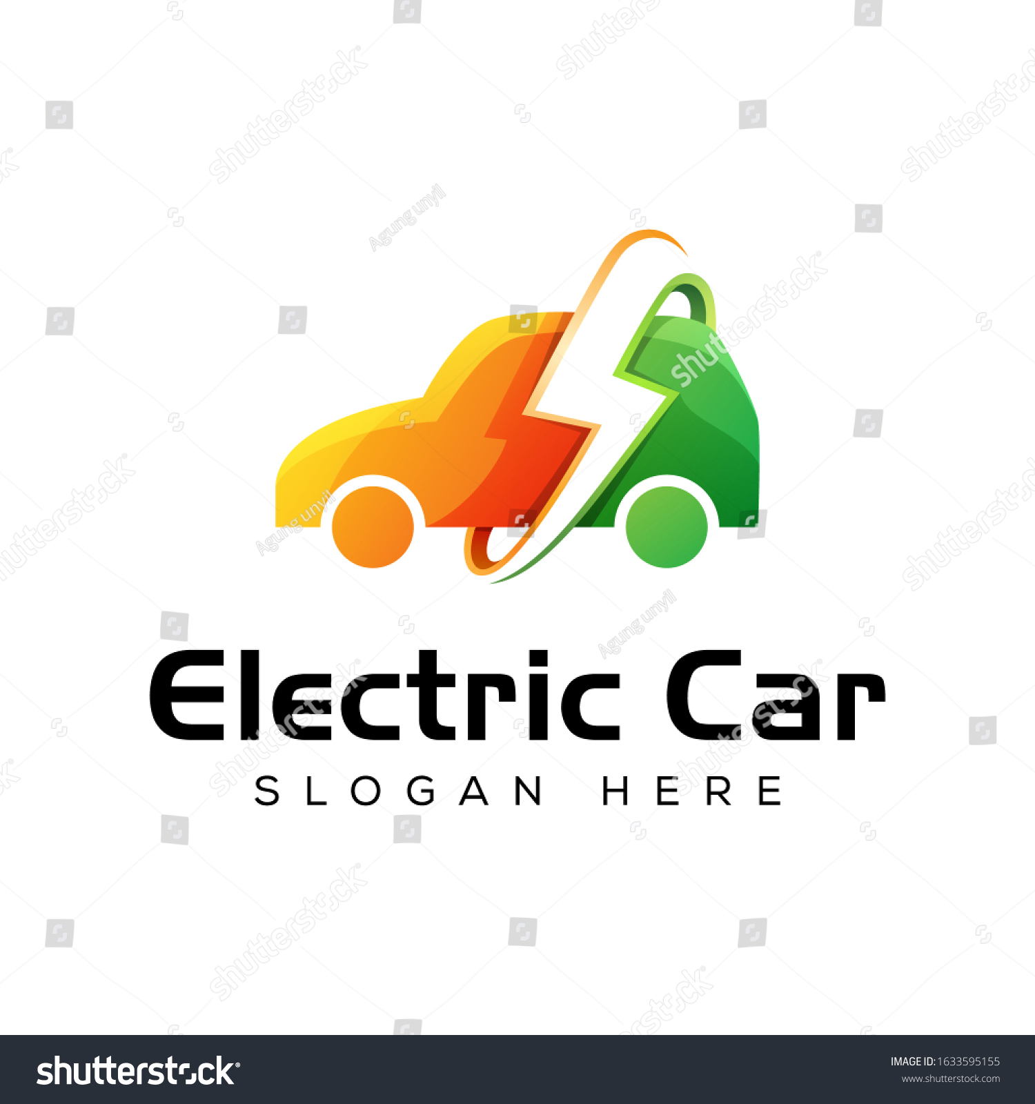 Modern Electric Car Logo Car Thunderbolt Stock Vector (Royalty Free ...