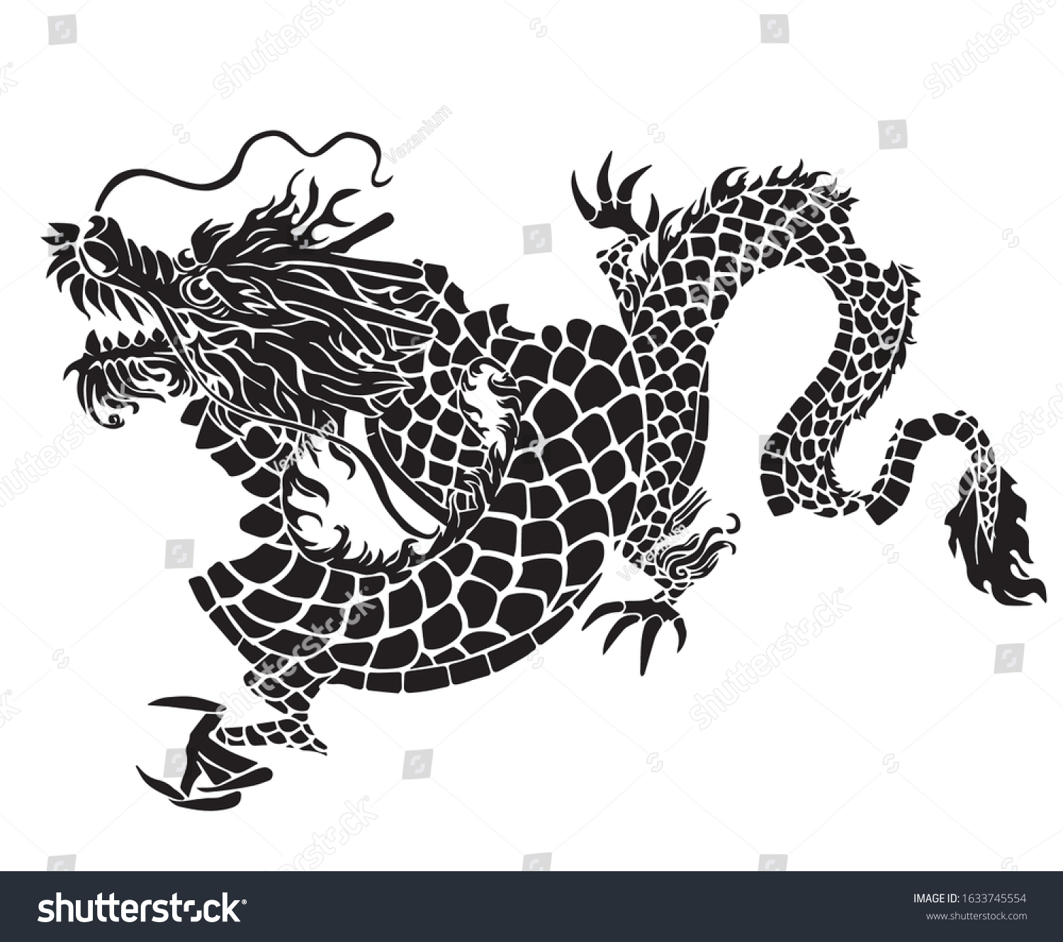 Illustration Myth Animal Dragon Vector Logo Stock Vector (Royalty Free ...