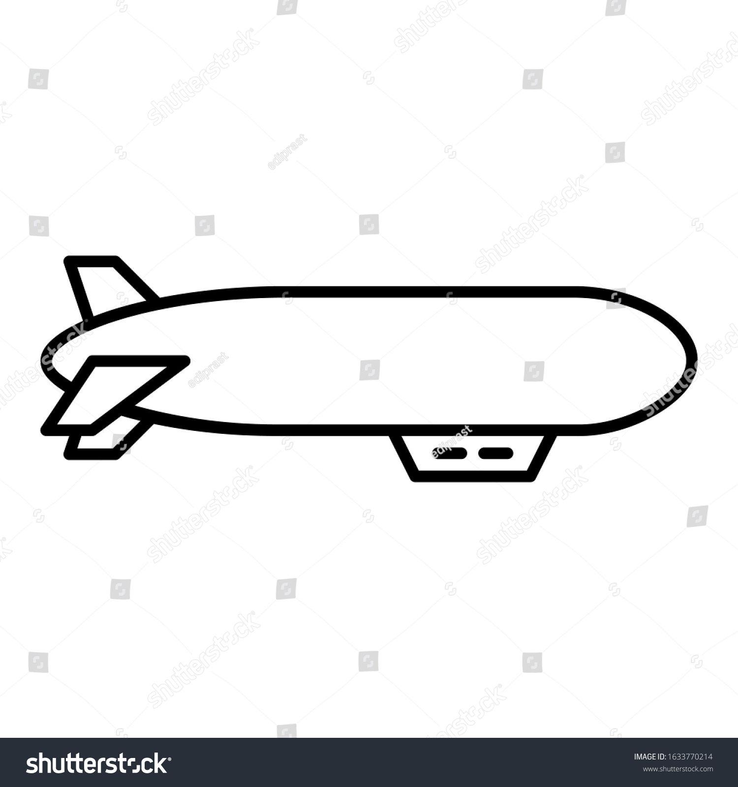 Blimp Icon Symbol Outline Style เวกเตอร์สต็อก ปลอดค่าลิขสิทธิ์